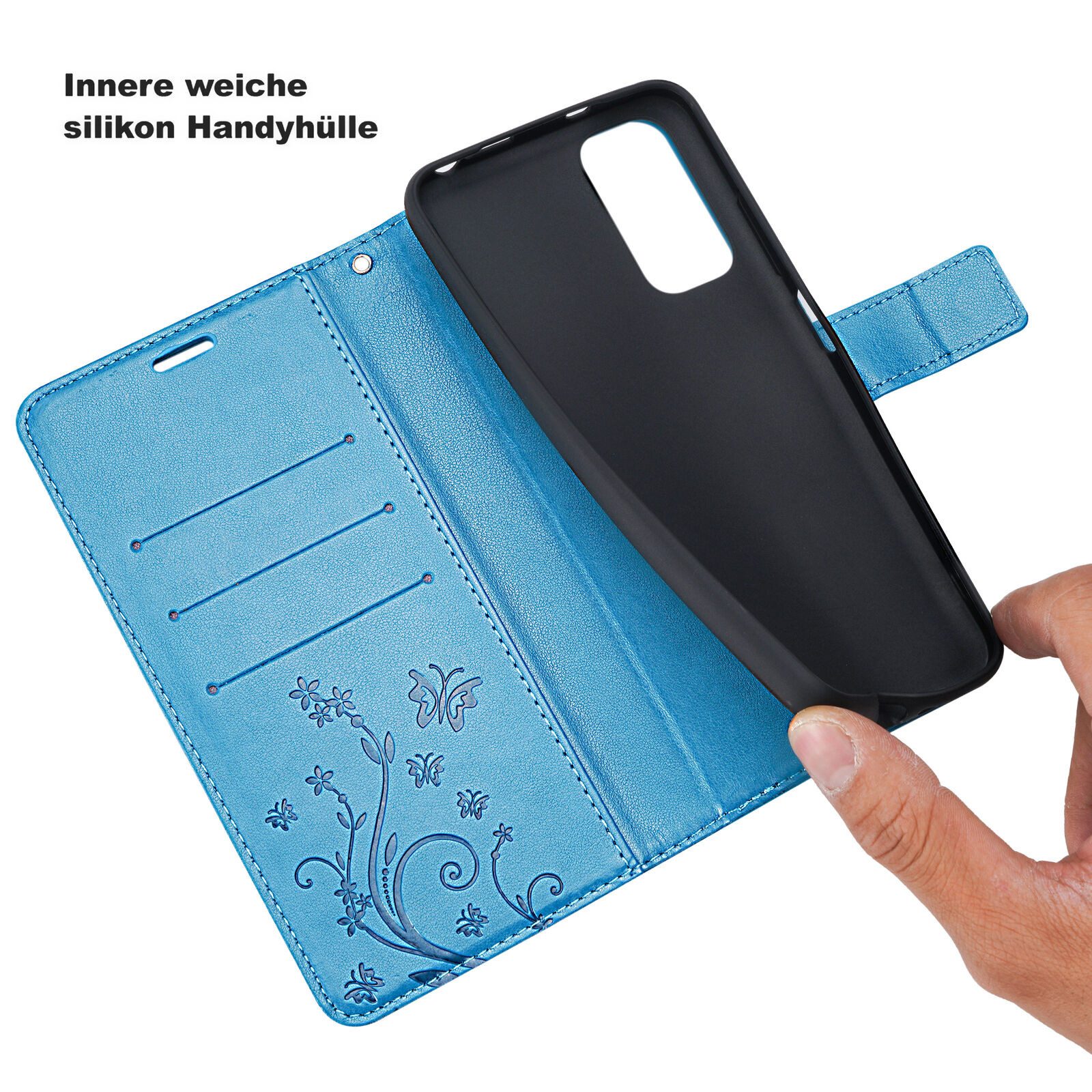 betterfon Handyhülle Handytasche für Xiaomi Redmi Note 11 / 11S 4G Schutzhülle Klapphülle, Bookstyle-Hülle: Magnetverschluss 3 Kartenfächer & Standfunktion – Bild 4 von 5