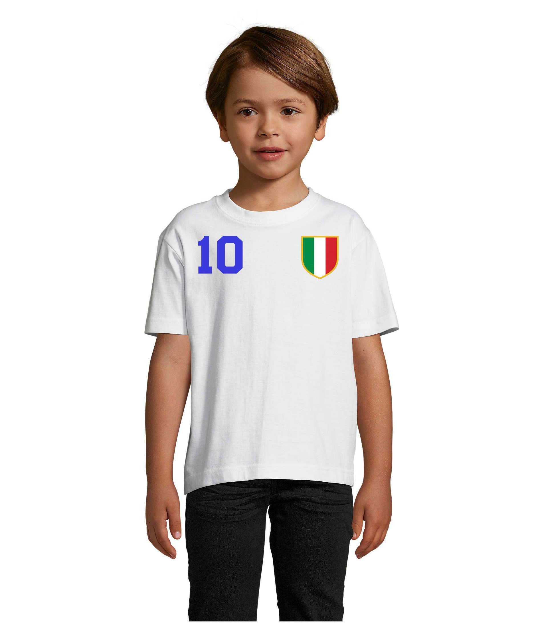 Fußball Europa Meister Italien WM Trikot EM Brownie Blondie Blau/Weiss Sport & T-Shirt Kinder