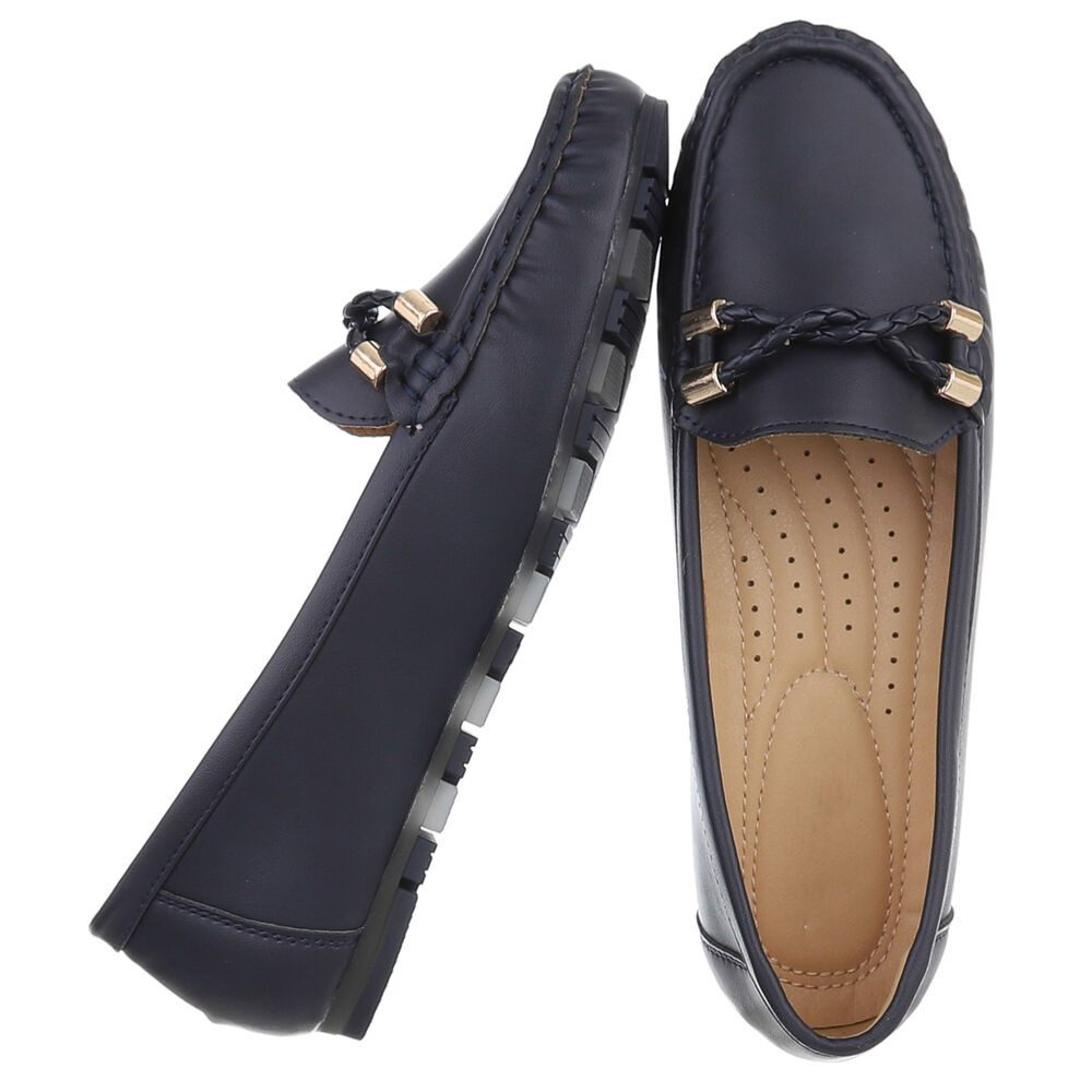 Ital-Design Elegante Mokassins mit geflochtener Schnürung für Damen Slipper günstig online kaufen
