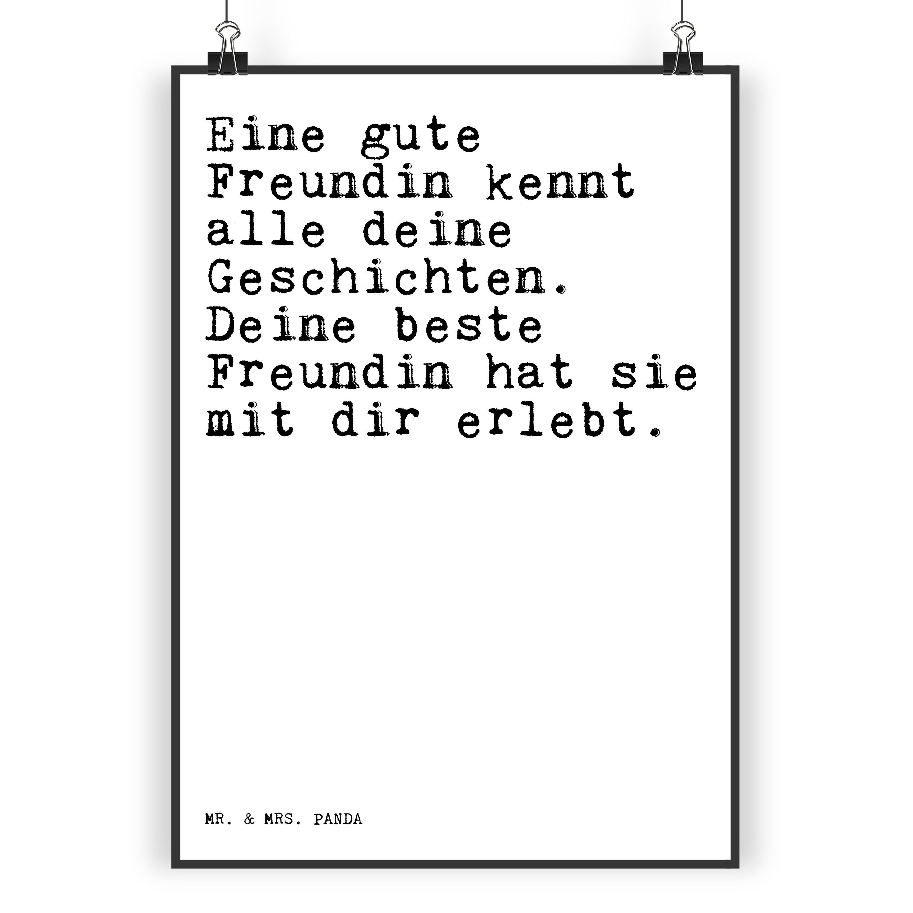 Mr. & Mrs. Panda Poster DIN A3 Eine gute Freundin kennt... Weiß