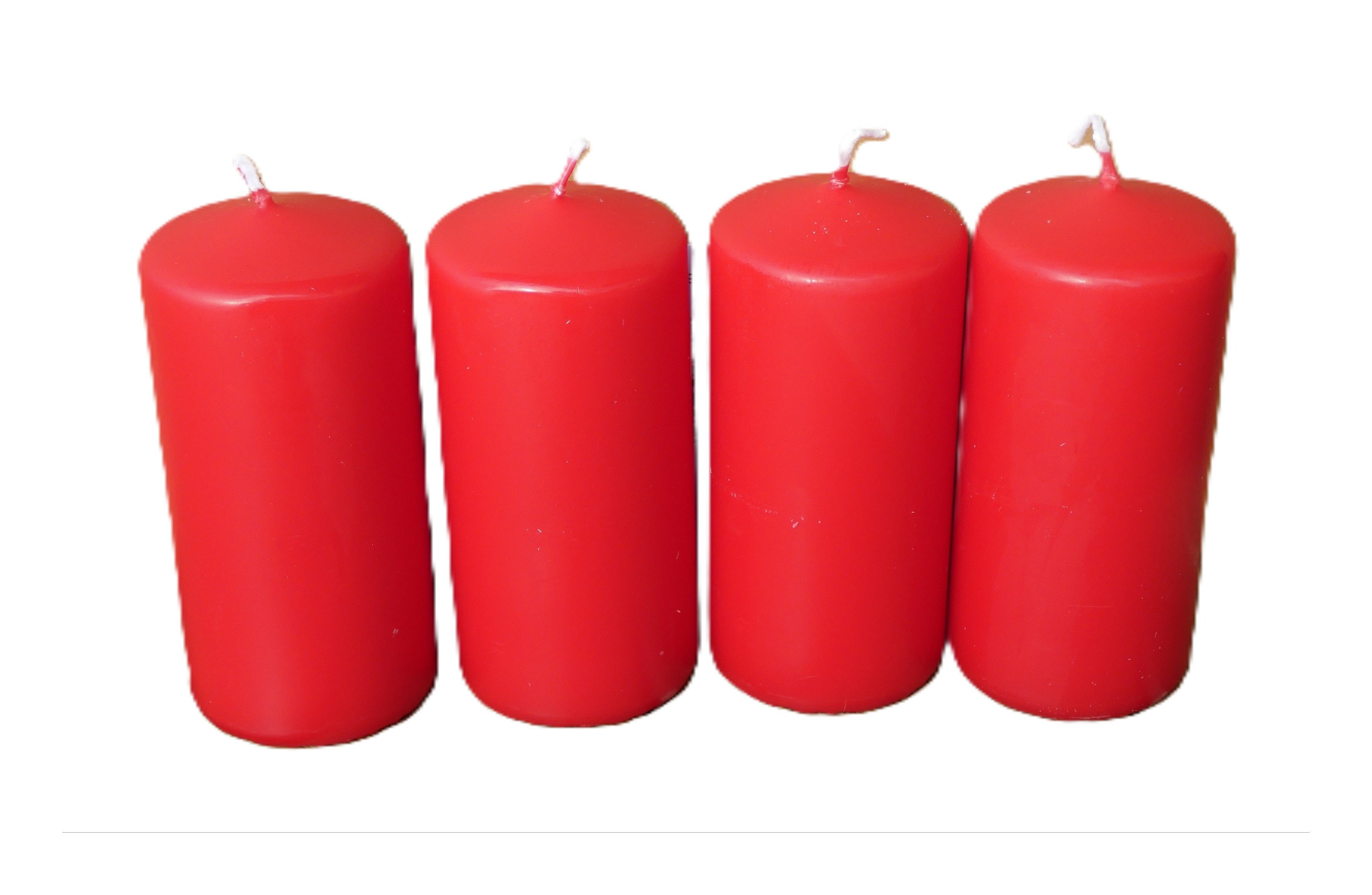 Wiedemann Свечи Stumpenkerze Getauchte Flachkopf-, Stumpkerzen 100x48 mm (4er Pack), für Adventskränze in Handarbeit