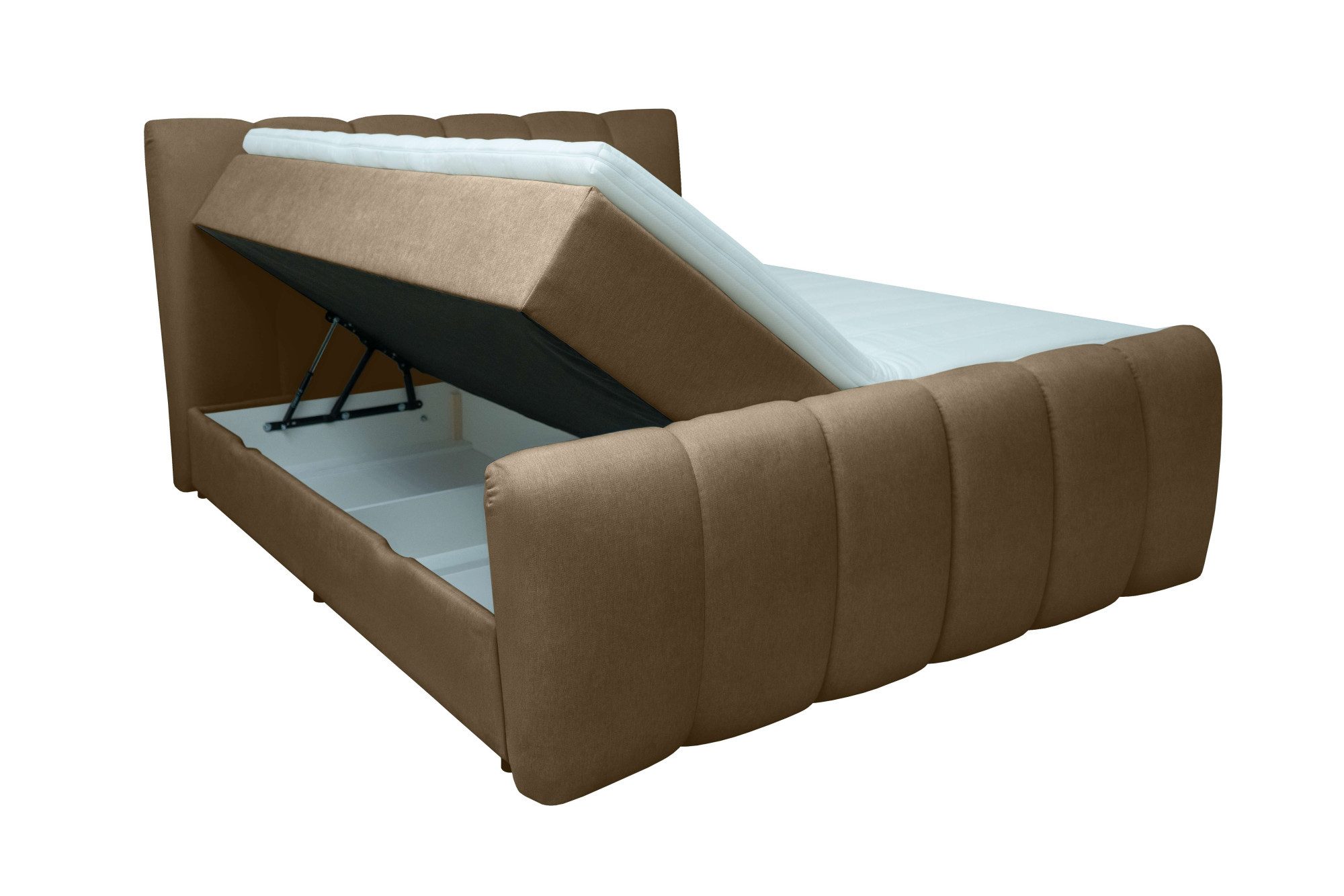 OTTO home Boxbett DORA, Doppelbett inkl. Bettkasten, Federkernbett, Breiten: 160, 180 cm, Boxbett: 5-Z-Taschenfederkern im Unterbau, Härtegrad 3, inkl. Topper