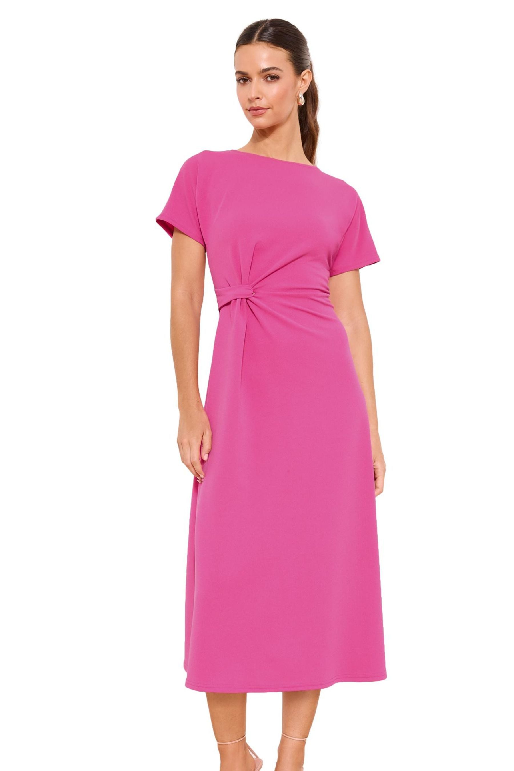 LIPSY Midikleid Lipsy Midikleid mit seitlichem Knoten, Karomuster (1-tlg)