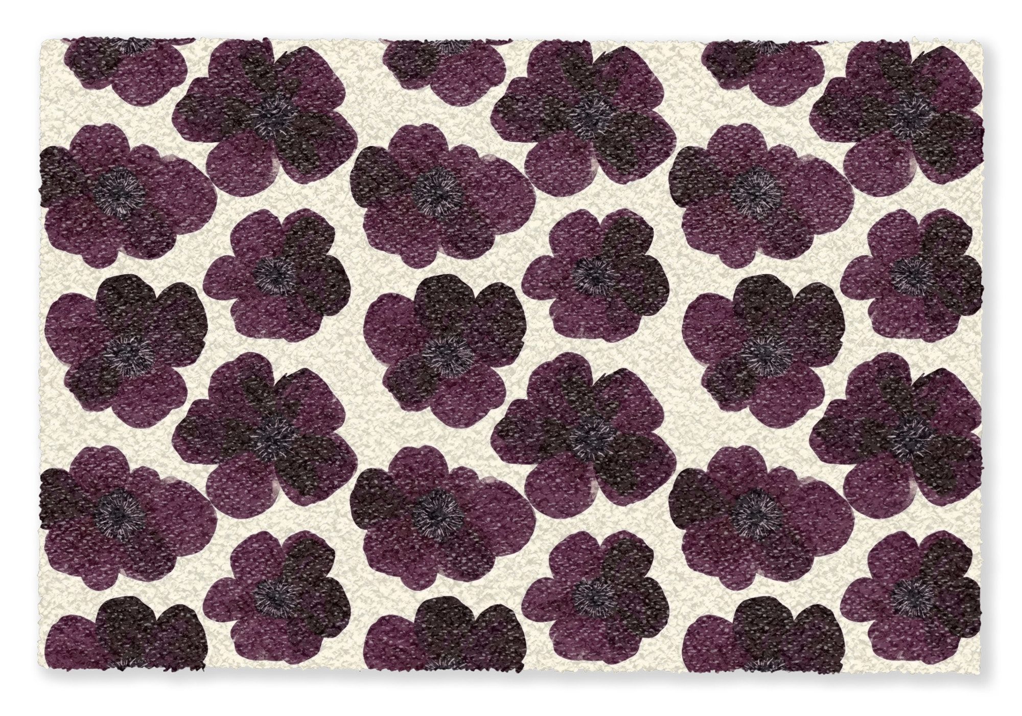 MuchoWow Fußmatte Blumen - Aquarell - Lila, Rechteckig, innen Schmutzfangmatte, Tür, Schmutzfänger Flur, Teppich 60x40 cm