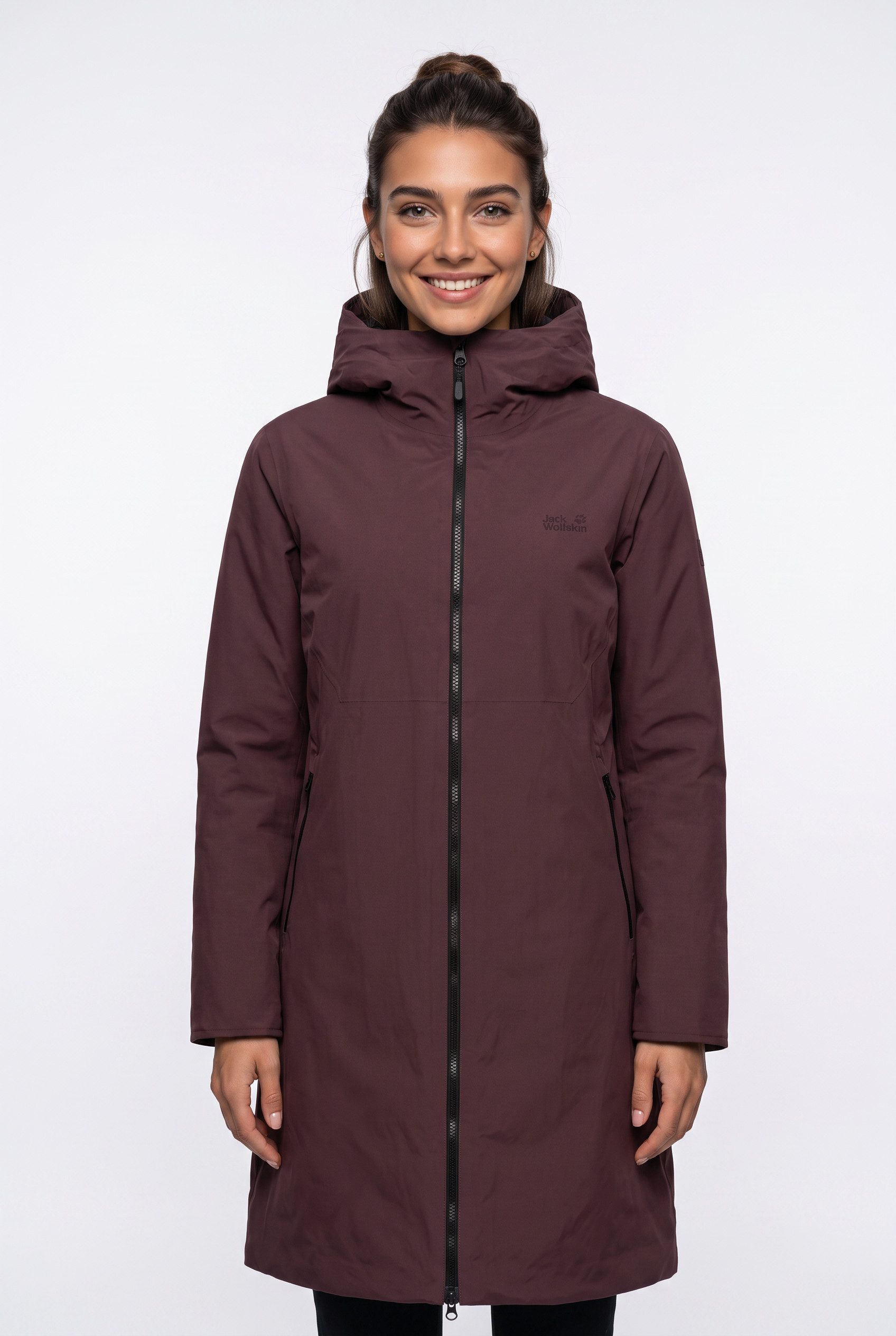 Jack Wolfskin Daunenmantel FIORA BAY COAT W RDS für sportliche Outdoor- und Wandereinsätze, langer Schnitt