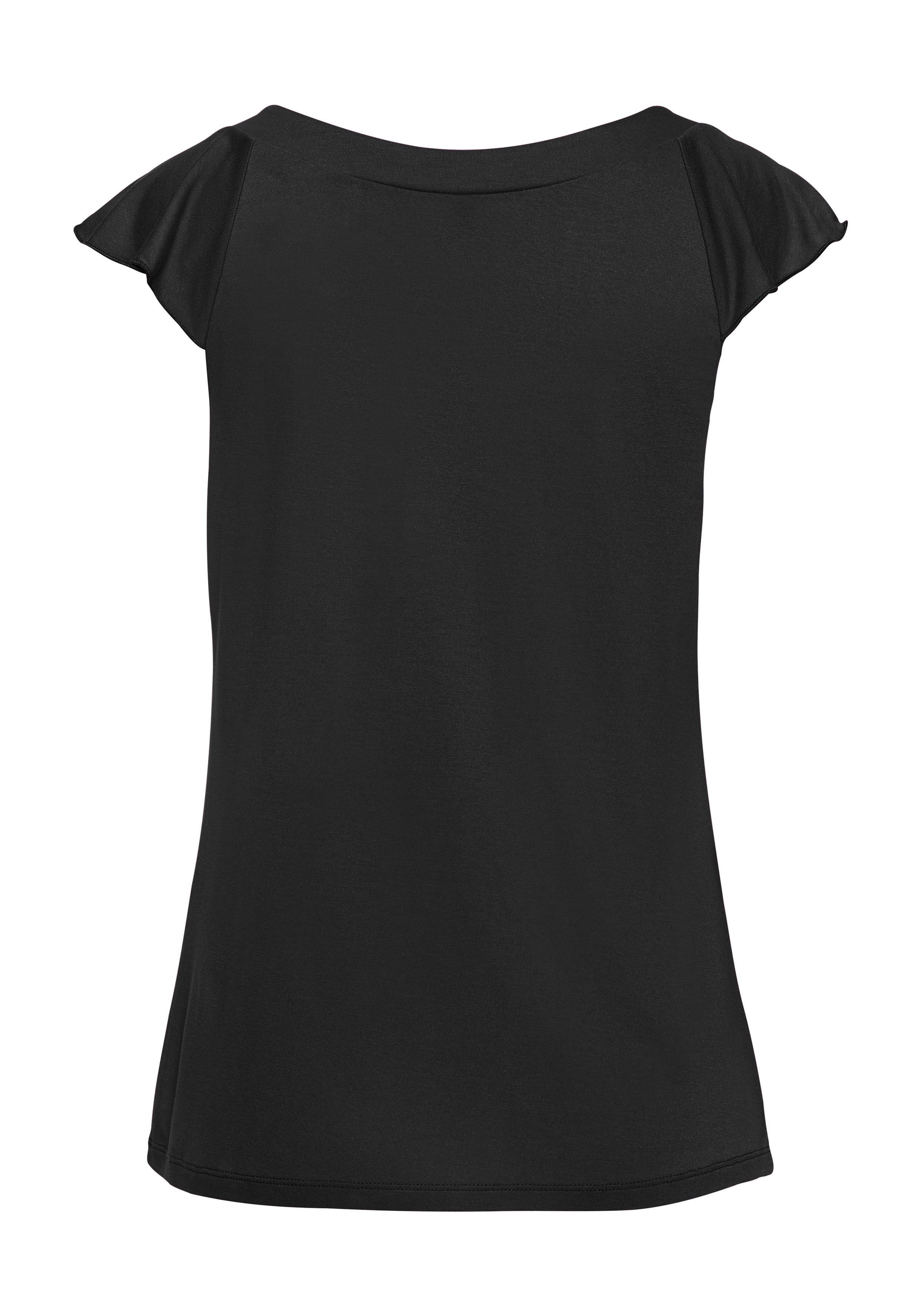 Vivance by Lascana Rundhalsshirt mit verspielten Volants aus weichem Jersey, sommerlich