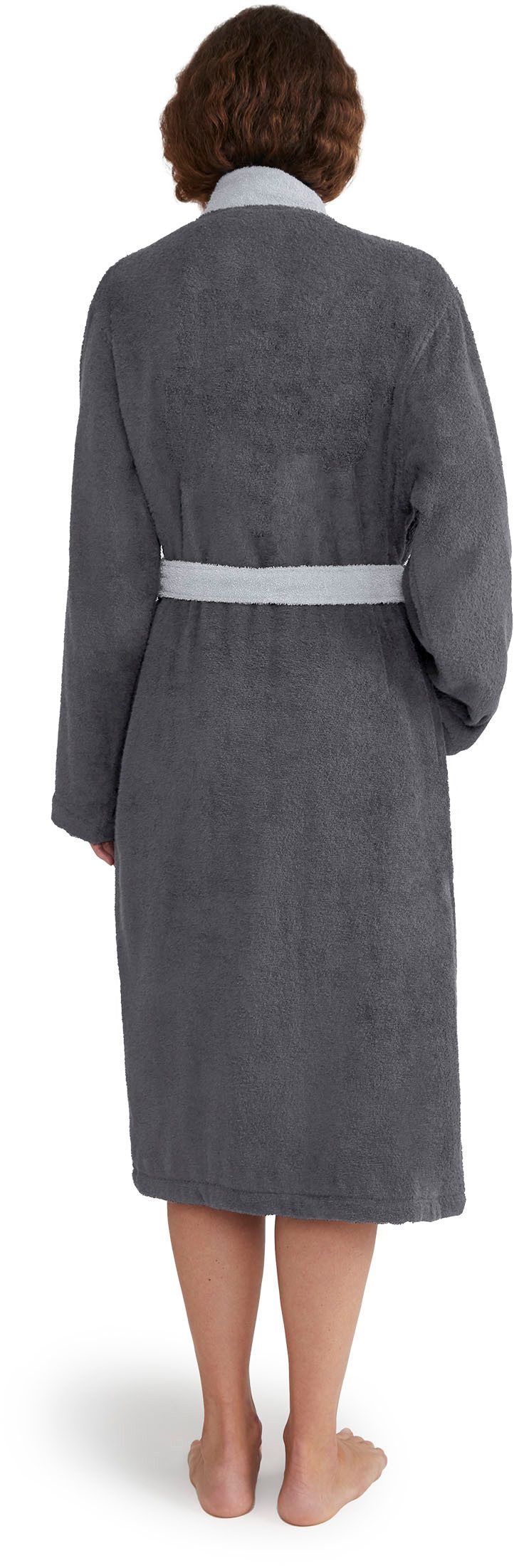 Möve Unisex-Bademantel Superwuschel Kimono mit Blende, Langform, Walkfrotti günstig online kaufen