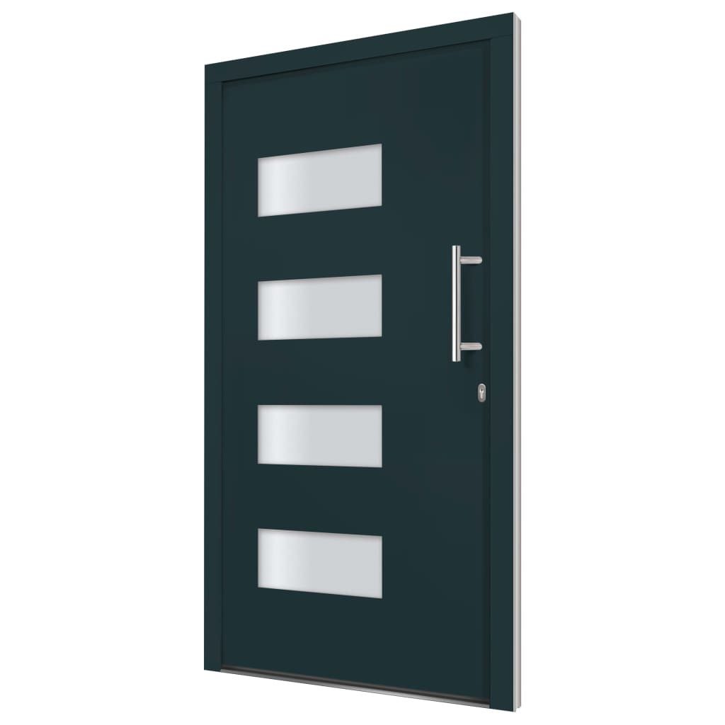 vidaXL Haustür Haustür Aluminium und PVC Anthrazit 100x210 cm (1-St)