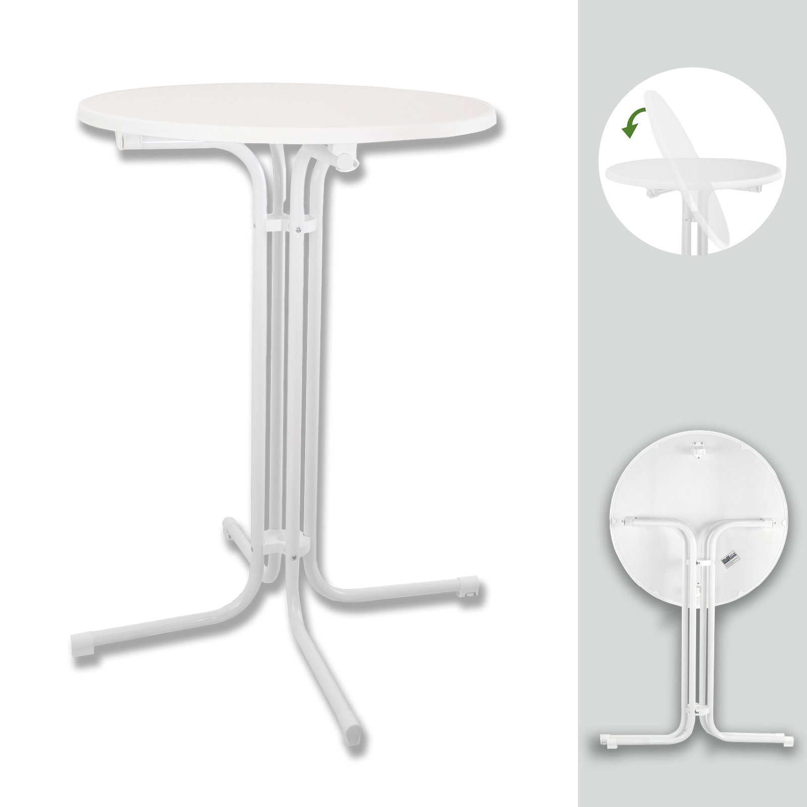 TRUTZHOLM Stehtisch Stehtisch klappbar Ø 80 cm Höhe 110 cm Stahl