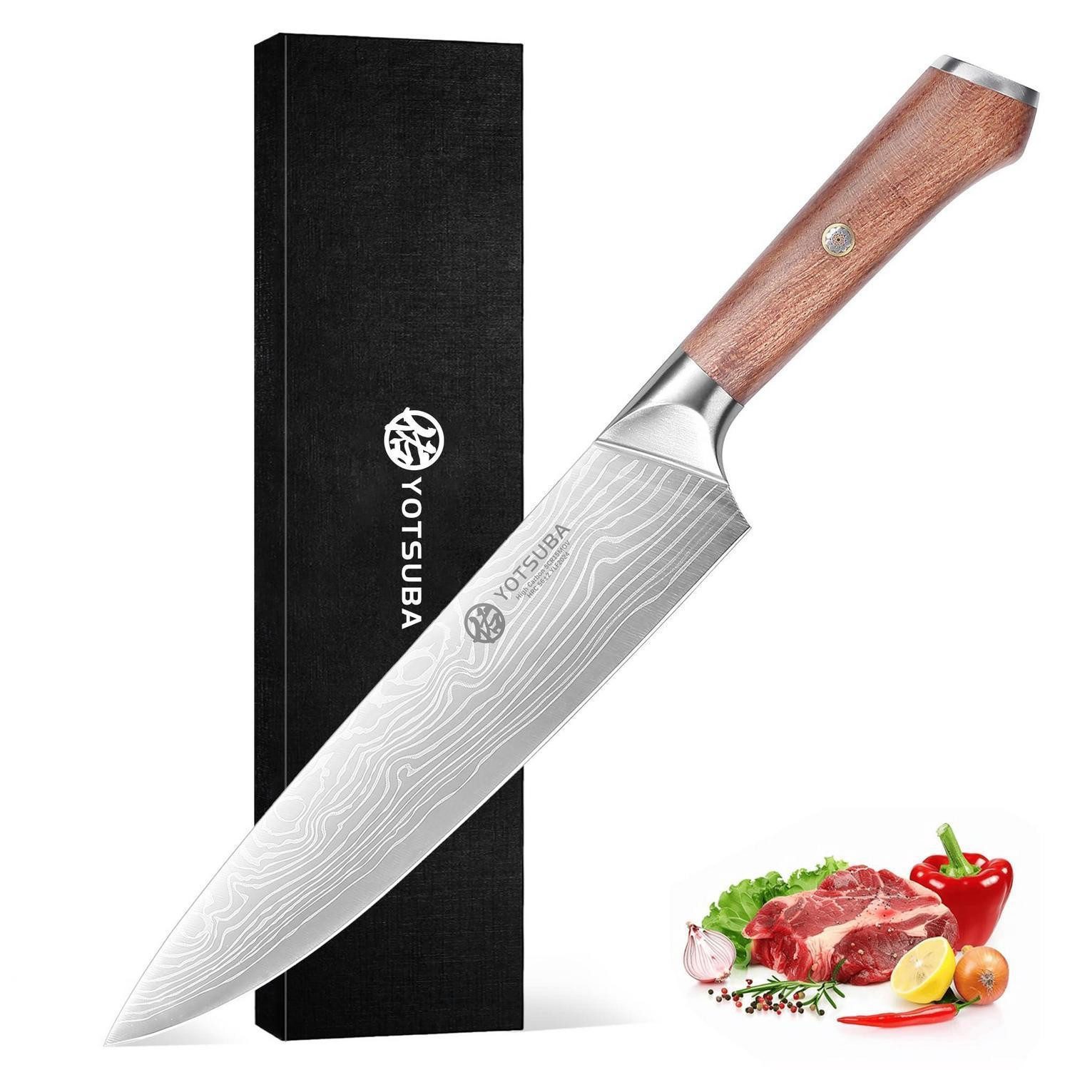 LuxusKollektion Messer-Set Kochmesser Chefmesser 22CM Carbon Edelstahl Pakkaholz