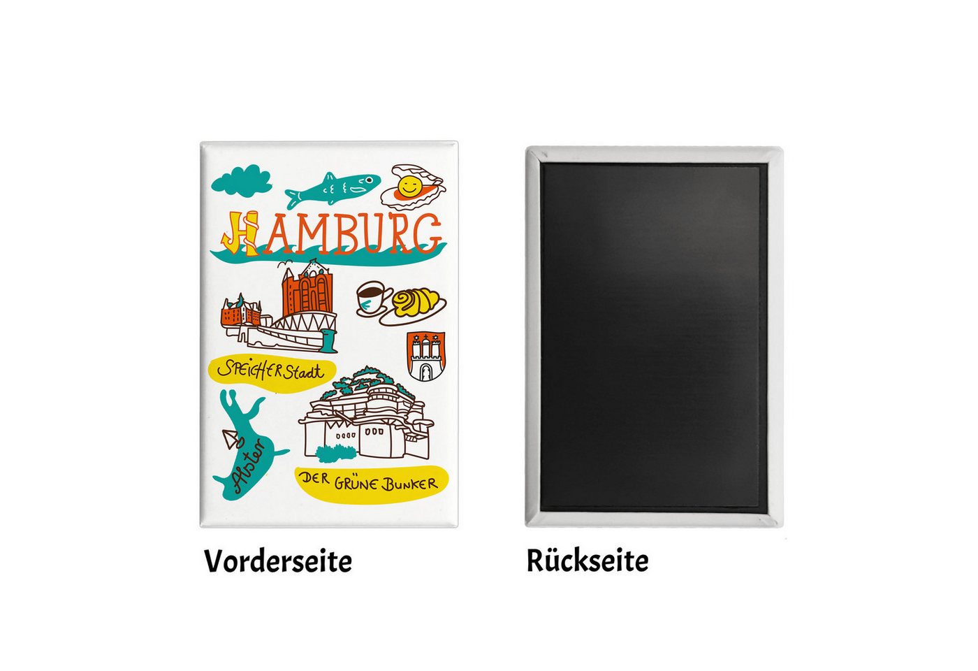Thumbnail - speecheese Magnet Hamburg Wimmelbild Souvenir Magnet - Speicherstadt