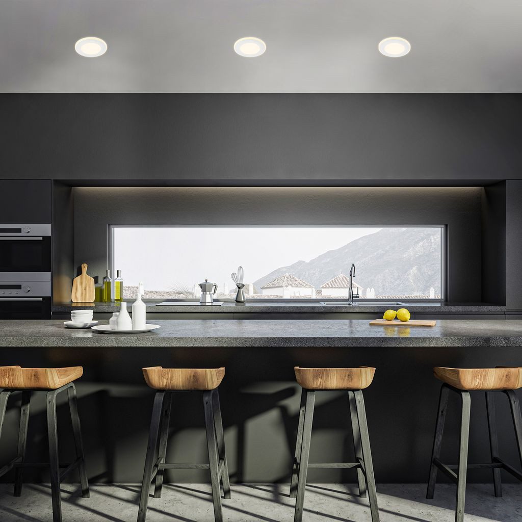 Briloner Leuchten LED Einbaustrahler 7988036, LED fest integriert, 2700K - Extra-Warmweiß, LED Einbauleuchten 93x30 mm Weiß je 4,9W Decke Wohnzimmer Küche