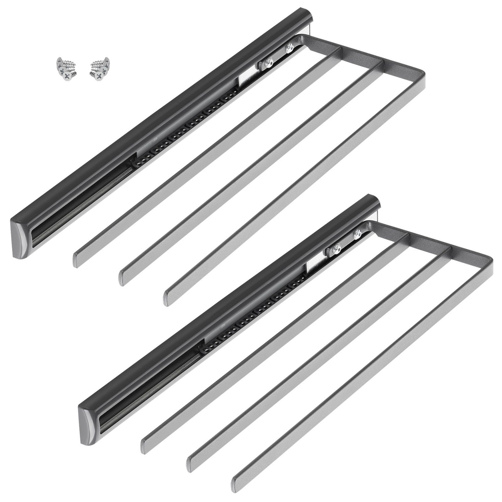 Kesseböhmer Handtuchhalter Teleskop-Handtuchauszug Handtuchstange anthrazit, 3-armig, Länge 410 mm (ausgezogen ca. 710 mm) von SOTECH