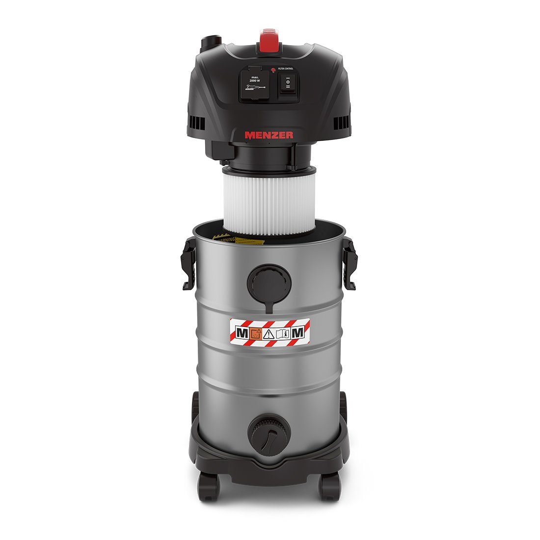 MENZER Industriesauger VCM 330, 1400 W, Sicherheitssauger, Nass-Trocken-Sauger, Klasse M, 30l