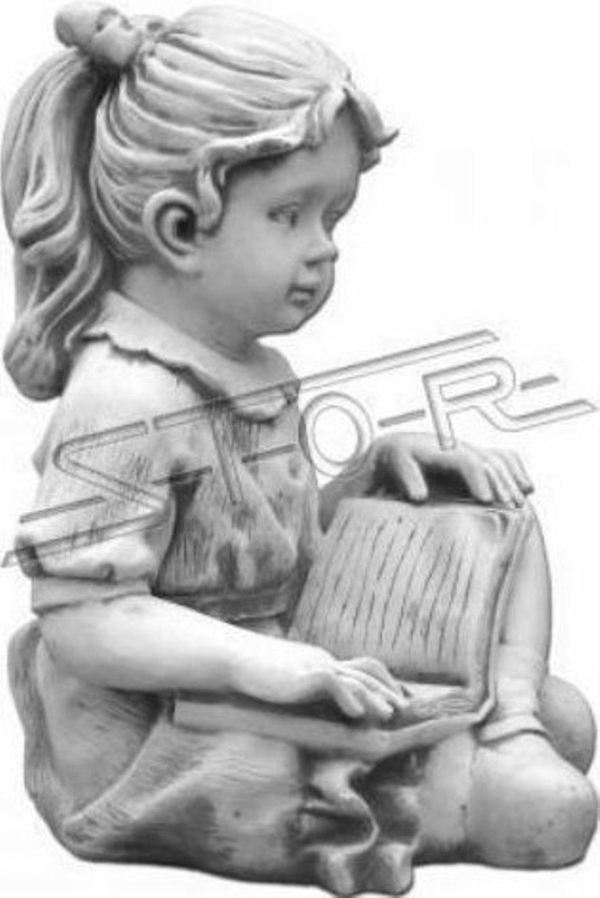 JVmoebel Gartenfigur Mädchen Sitzende Figur Skulptur Statuen Garten