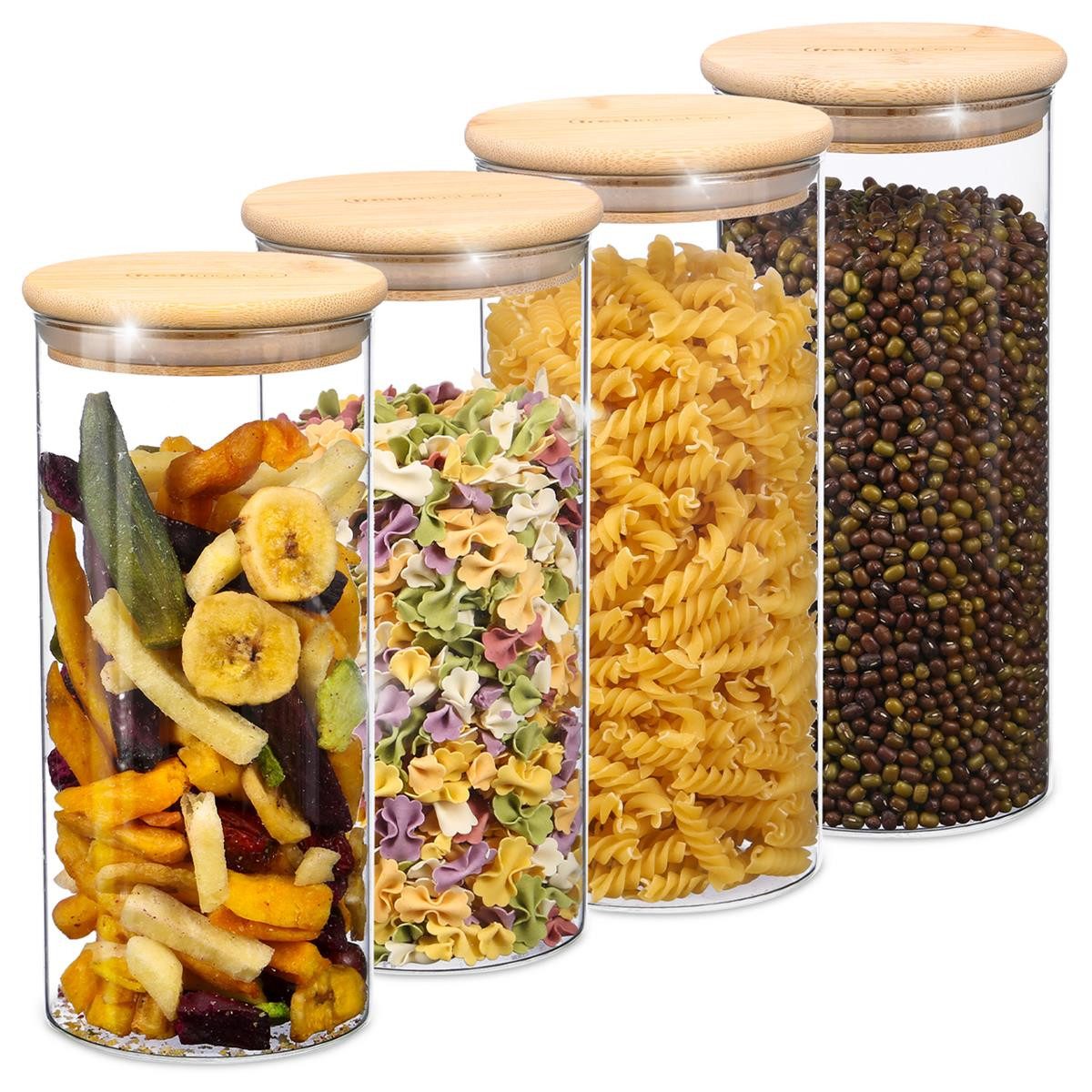 GIONAR Bambusdeckel Für GU-Töpfe - 6 Stück Luftdicht Mit Silikondichtung