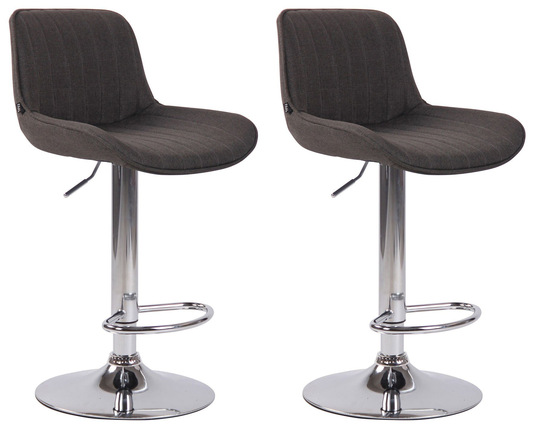 Barhocker 2er Set Barhocker Lentini Stoff chrom