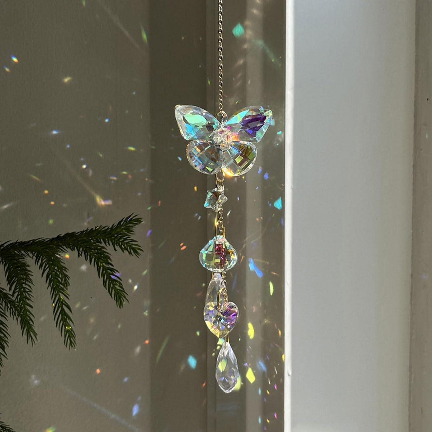 LuxusKollektion Fensterdekoration Kristall-Windspiel Sonnenfänger Regenbogen Dekor