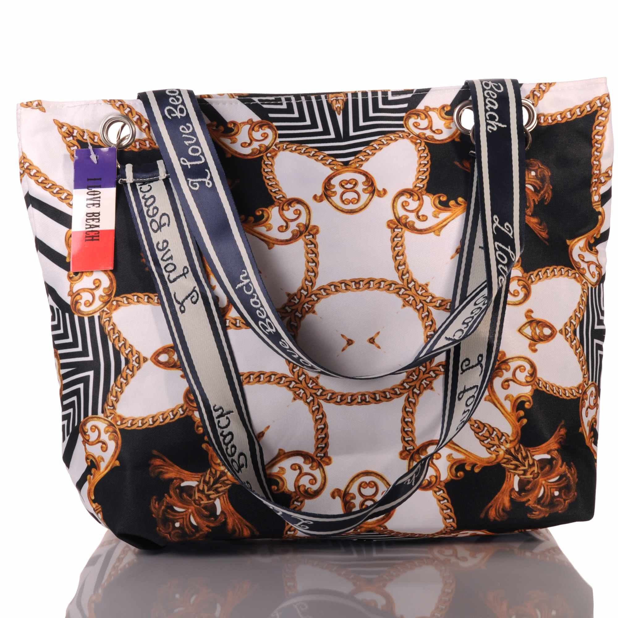 KMISSO Umhängetasche Elegante Strandtasche mit Kettenmuster 30745 (1-tlg), im eleganten Look