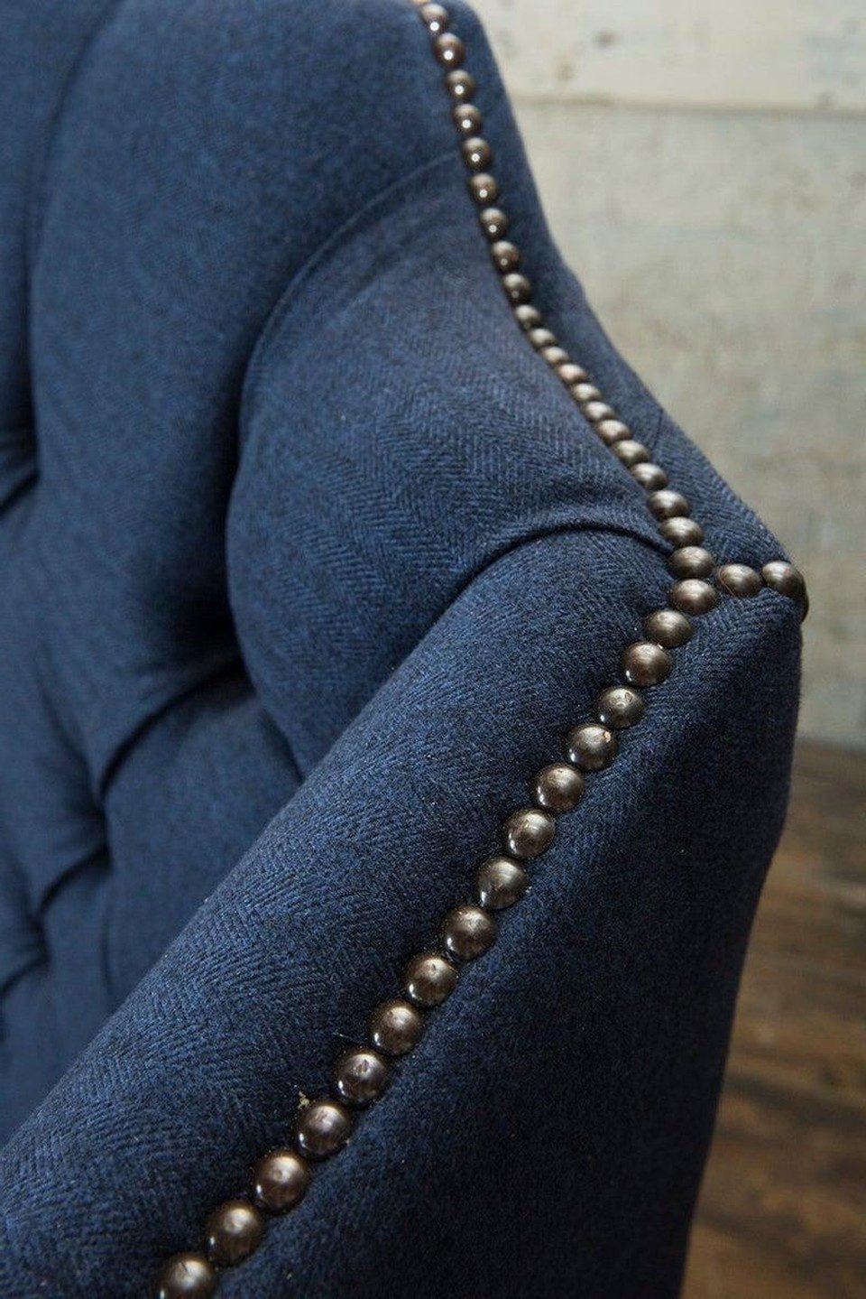 Xlmoebel Ohrensessel Design Chesterfield 1-Sitzer Stoff Sofa Polster Couch, Made in Europa