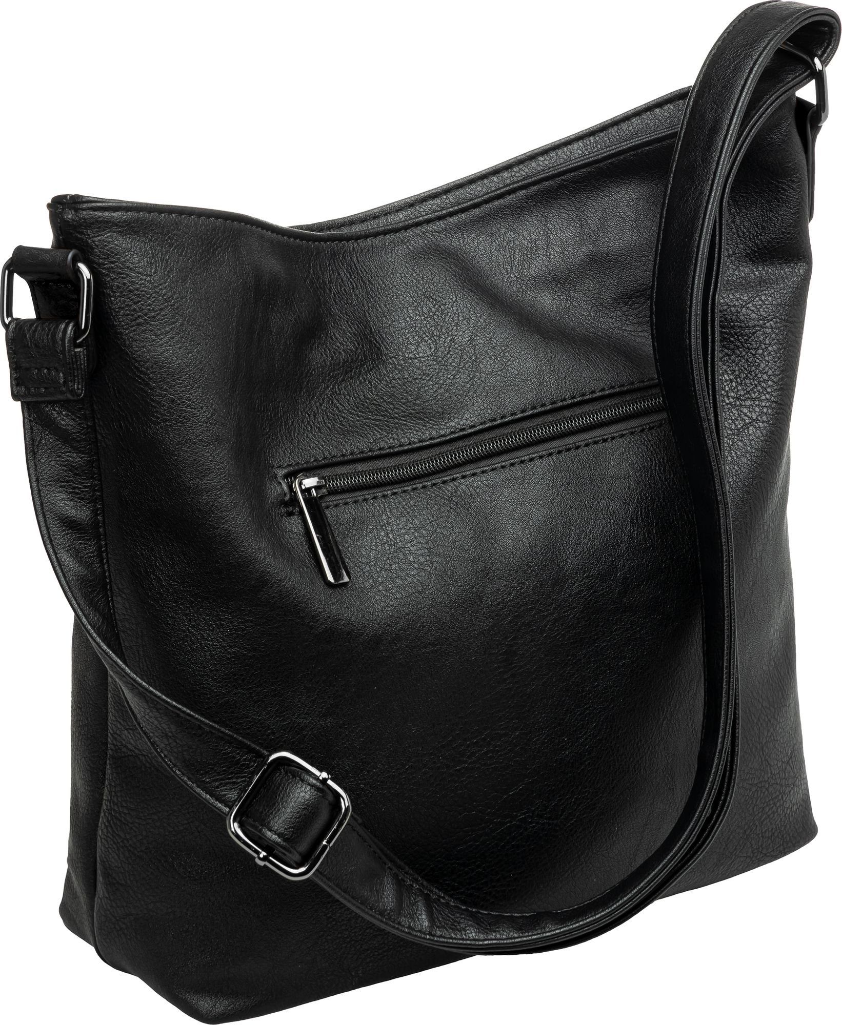 Caspar Umhängetasche TS1070 mittelgroße elegante Crossbody Bag sportlich Umhängetasche Damen schwarz