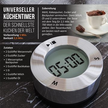 BEARWARE Küchentimer Küchentimer mit LCD Display, Magnet Eieruhr, Countdownzeit, Alarmton