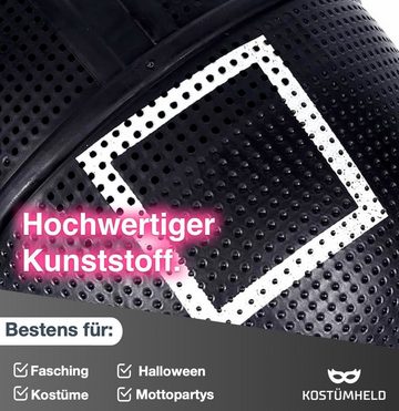 Kostümheld® Verkleidungsmaske The Squid Spiel Game Viereck Maske + 1 Spielkarte - Halloween Kostüm, (1x Viereck Maske inkl. Spielkarte), unisex