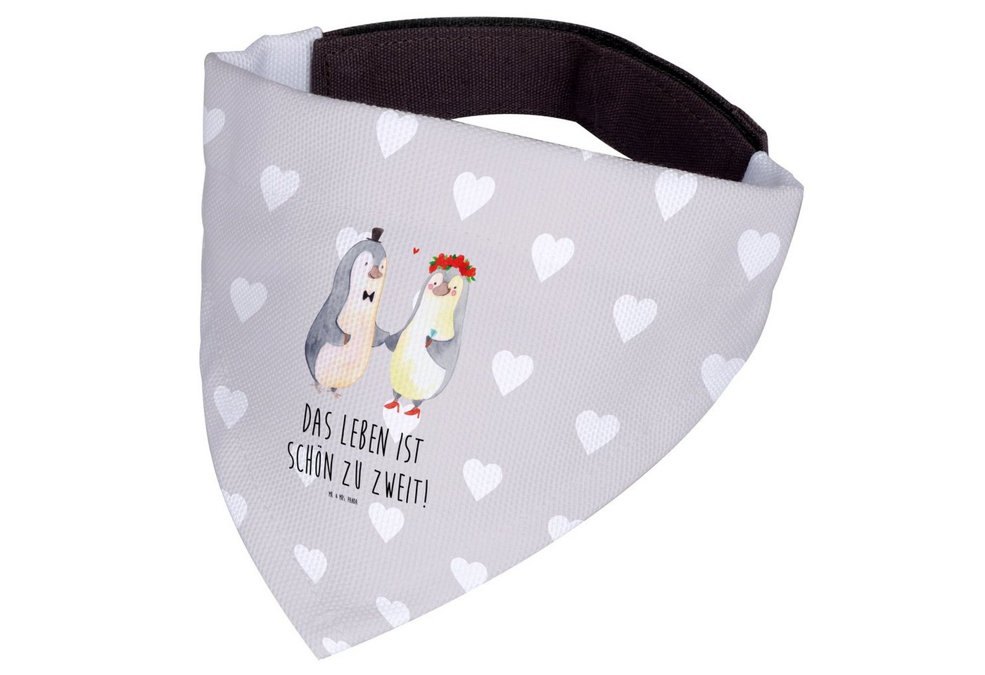 Thumbnail - Mr. & Mrs. Panda Hundefliege Pinguin Heirat - Grau Pastell - Geschenk, Halstuch, Heiraten, Heirats, Polyester, Premium M...