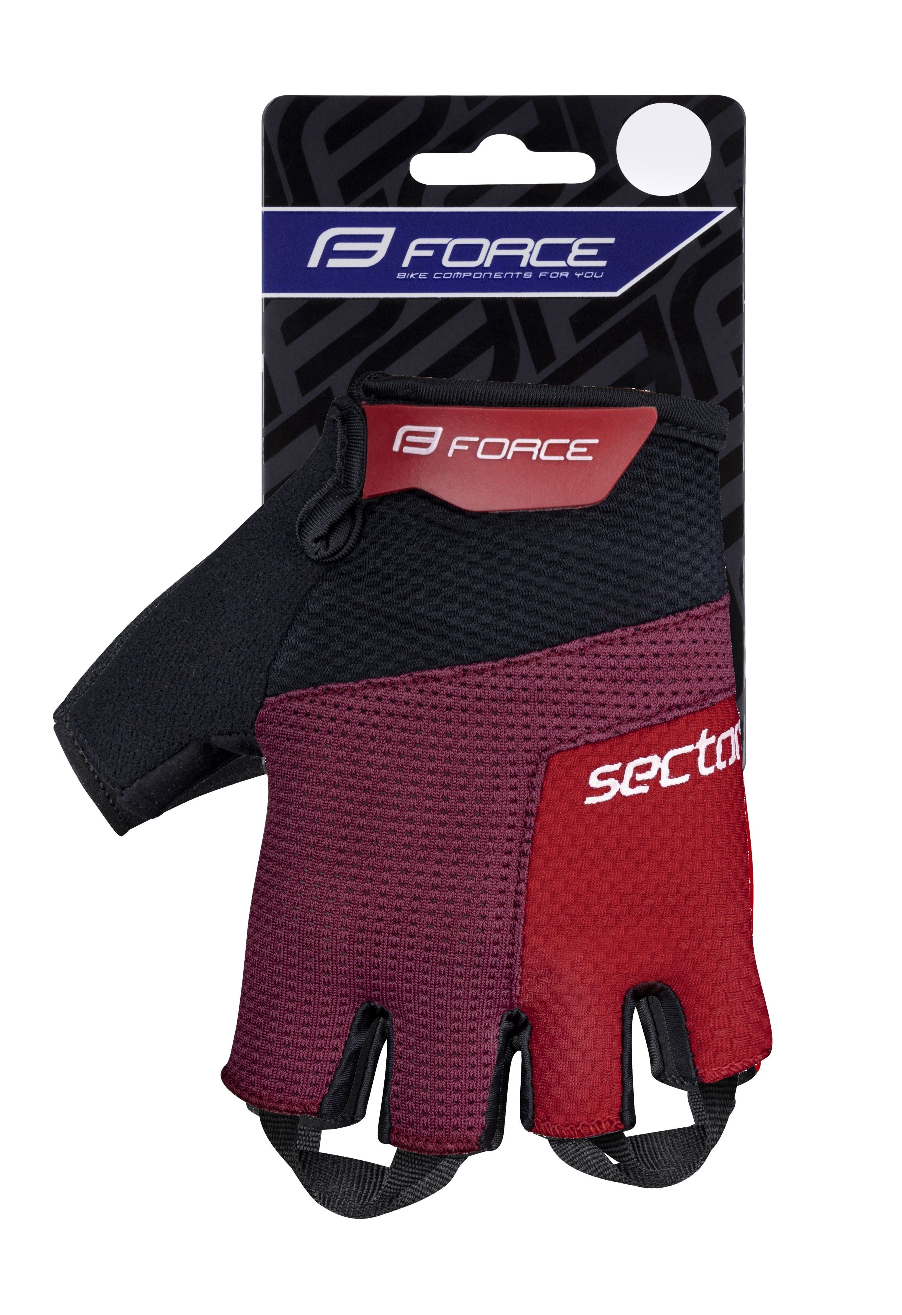 FORCE weinrot SECTOR Fahrradhandschuhe FORCE Handschuhe