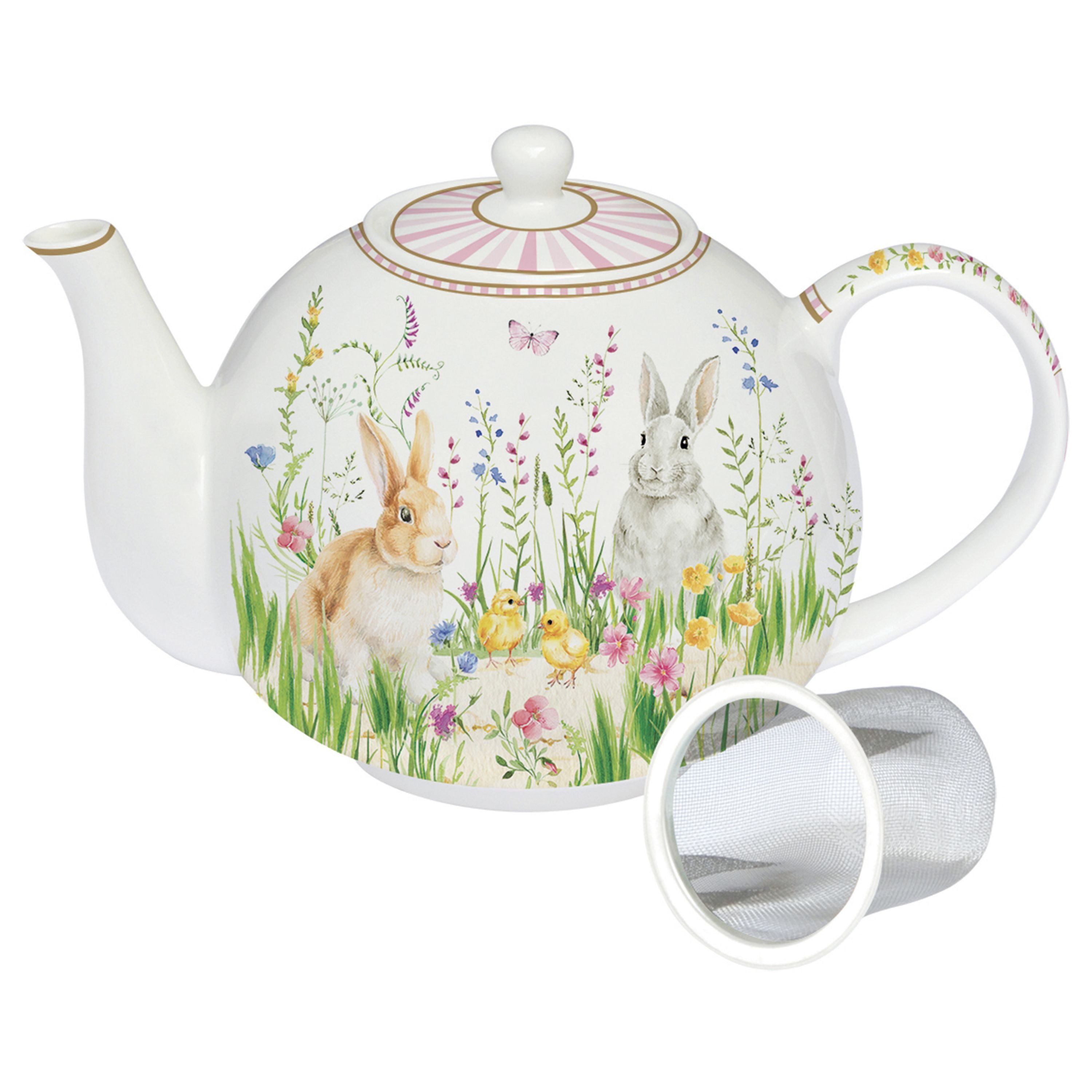 MamboCat Teekanne Happy Easter Tee-Kanne mit Deckel & Teesieb Ostern bunt farbenfroh