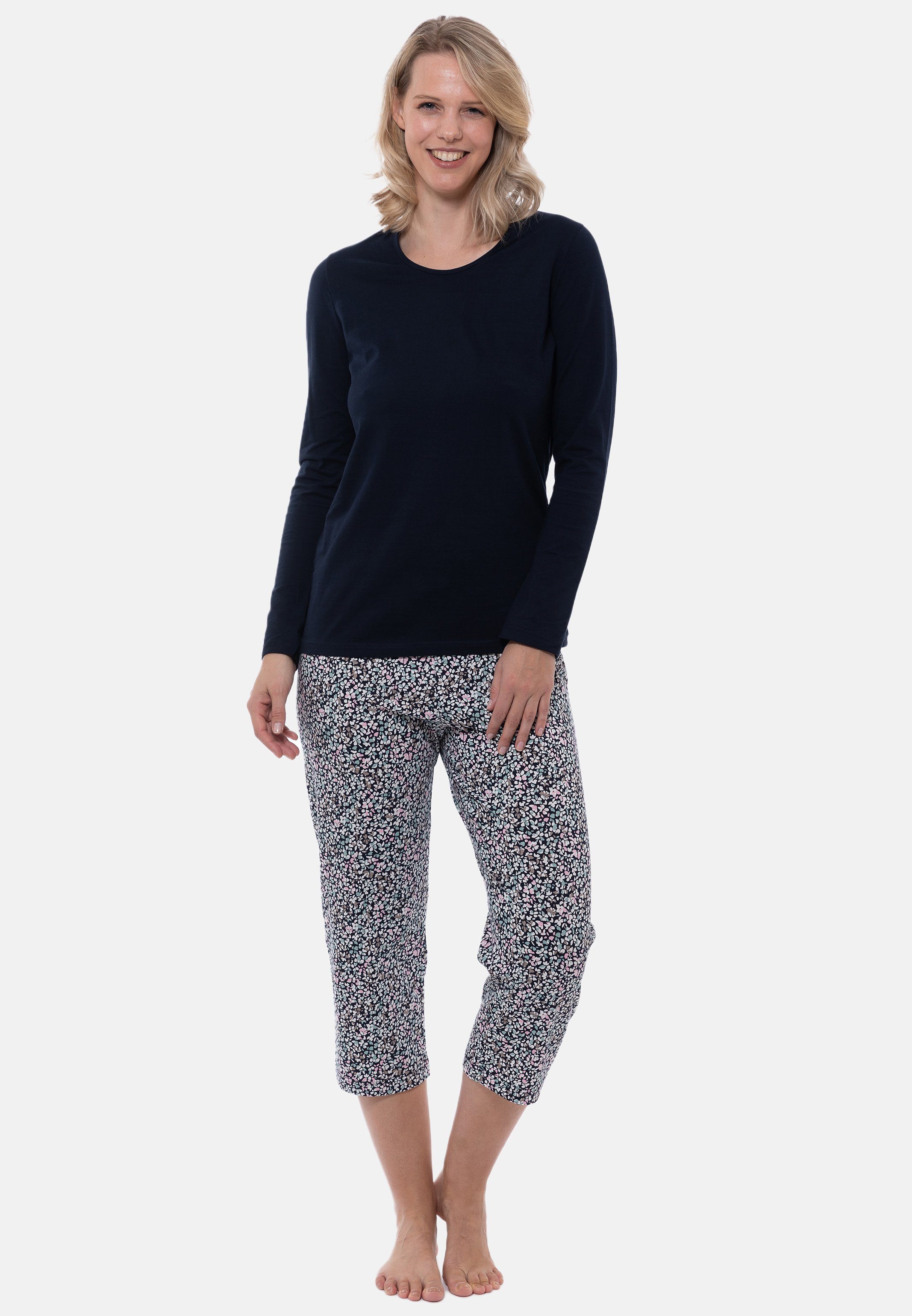Ammann Pyjama Cotton (Set, - 2 Organic Baumwolle tlg) Schlafanzug Langarm 