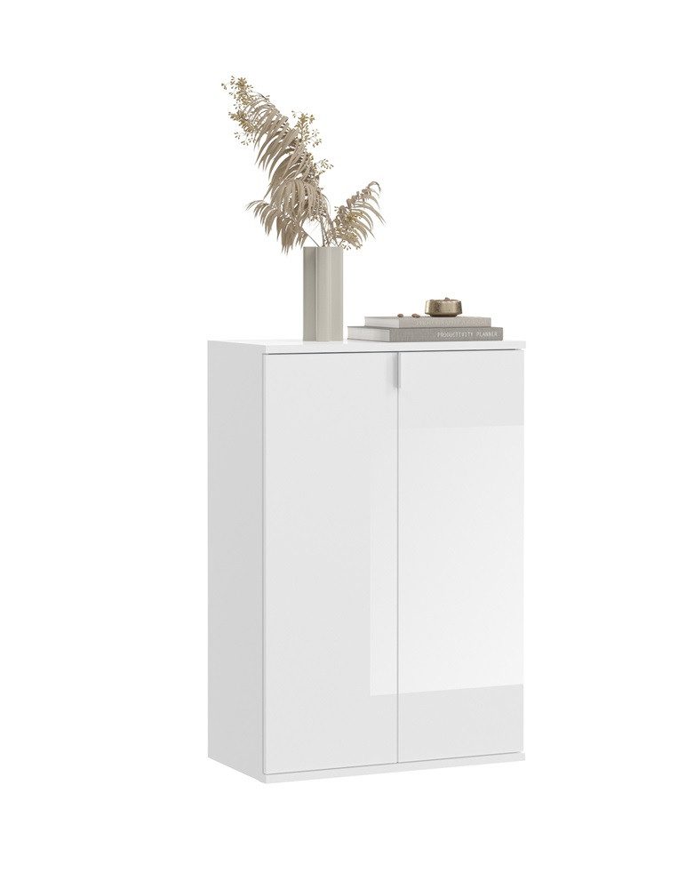 xonox.home Sideboard Garderoben Set Projekt X, Kommode, weiß Hochglanz, 3-teilig