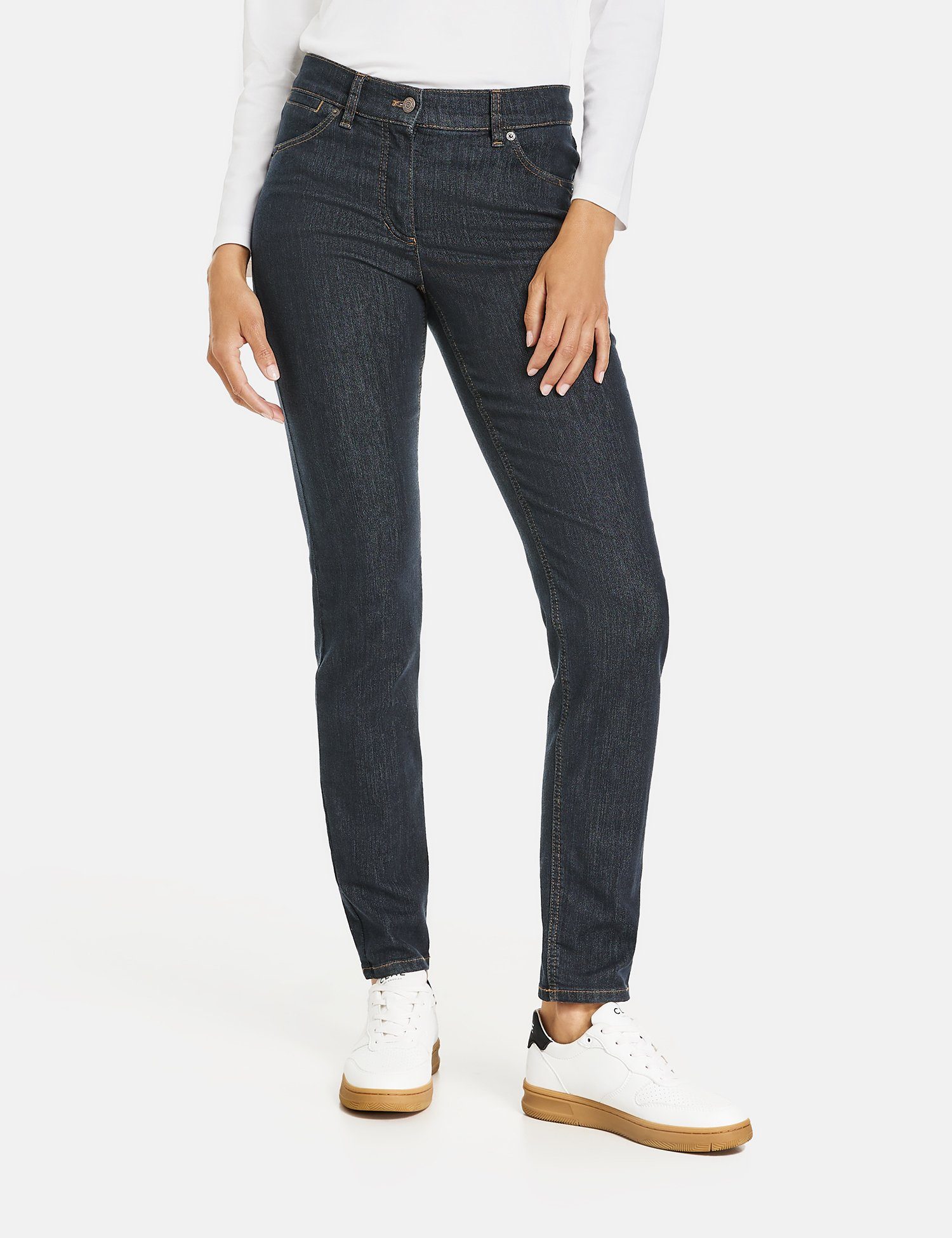GERRY WEBER Stretch-Jeans 5-Pocket Jeans Best4me Skinny Dark Denim