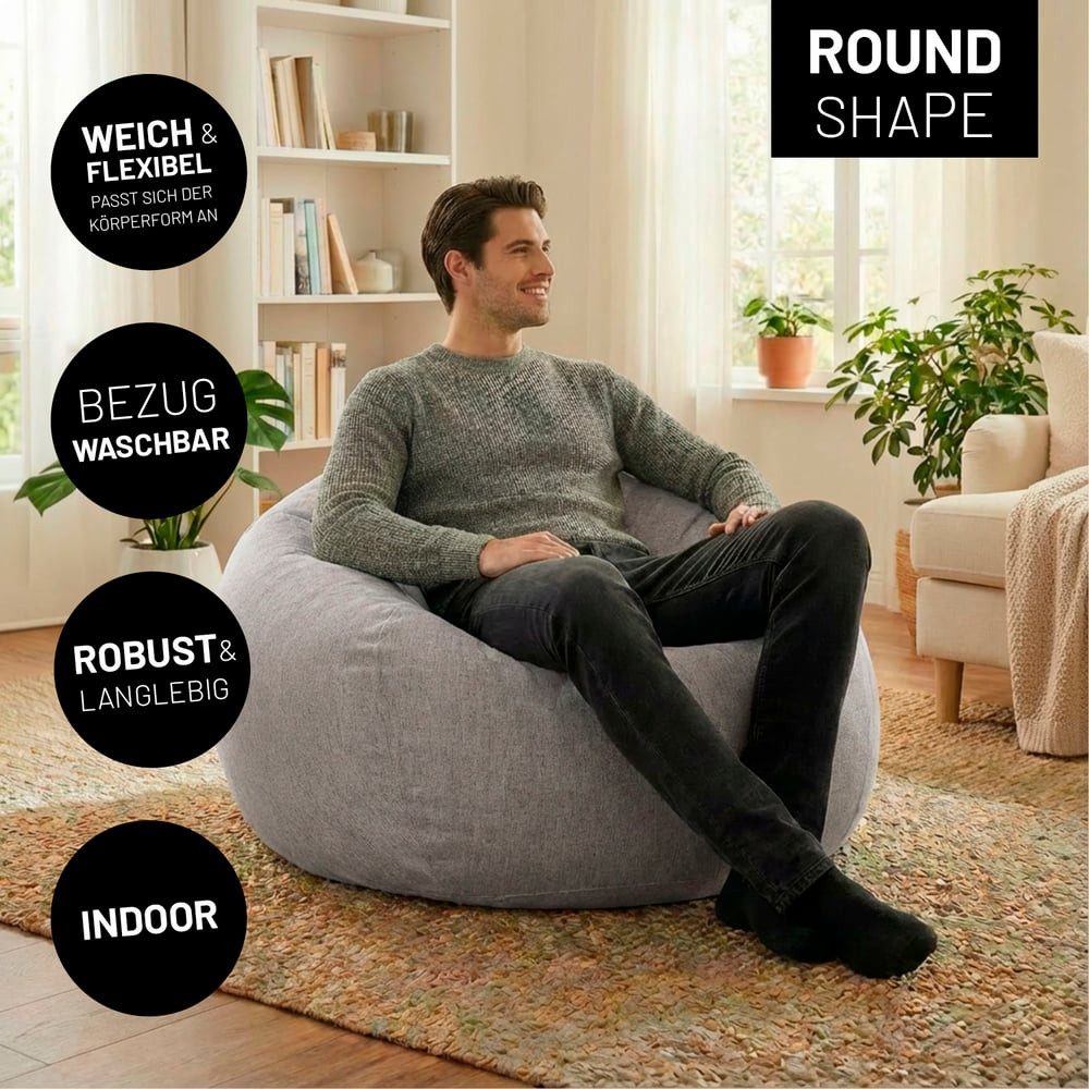 Lumaland Sitzsack Comfort Line XXL 100x120x50cm 315L Volumen, Indoor Beanba günstig online kaufen