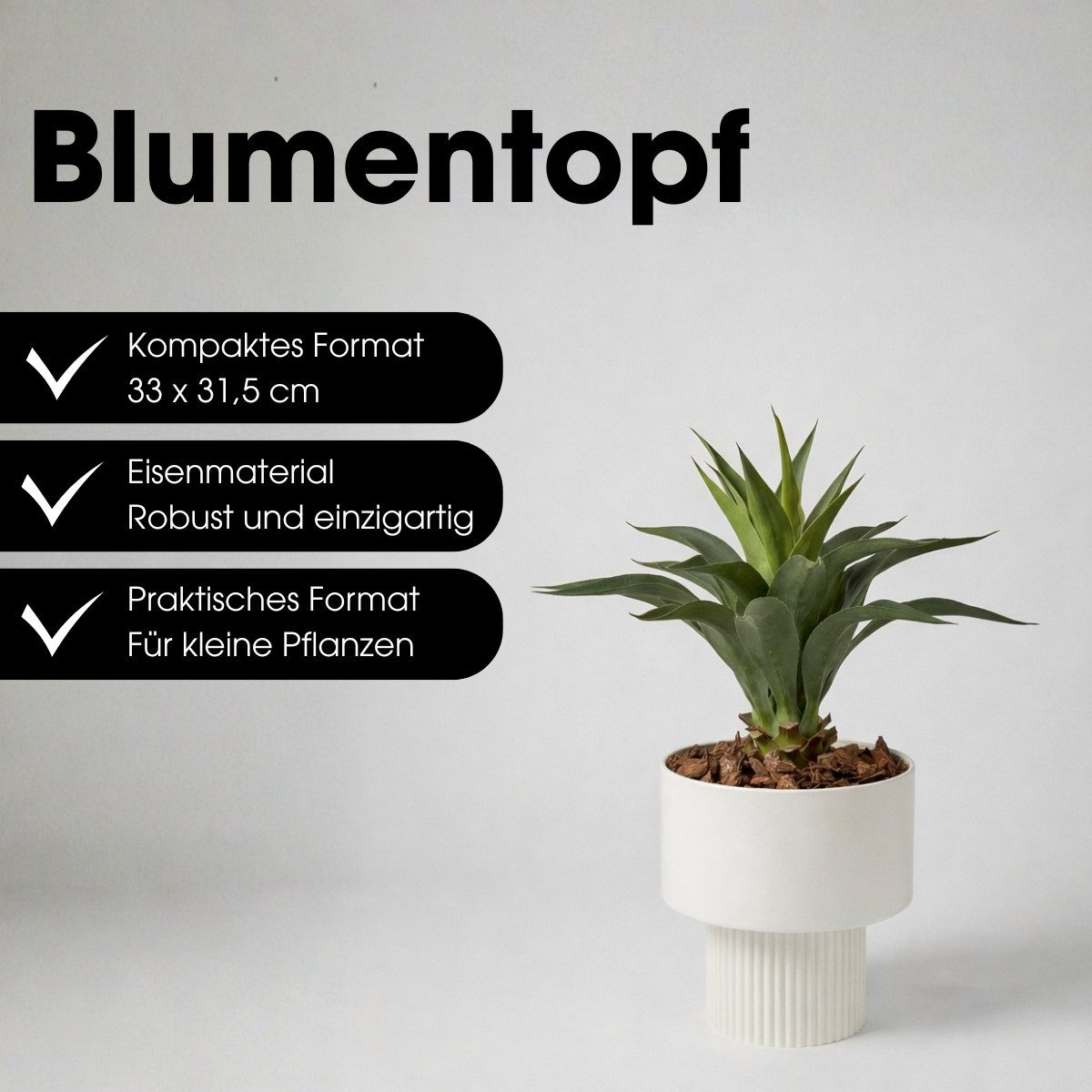Mica Decorations Blumentopf Mica Decorations Lux Blumentopf – Offwhite