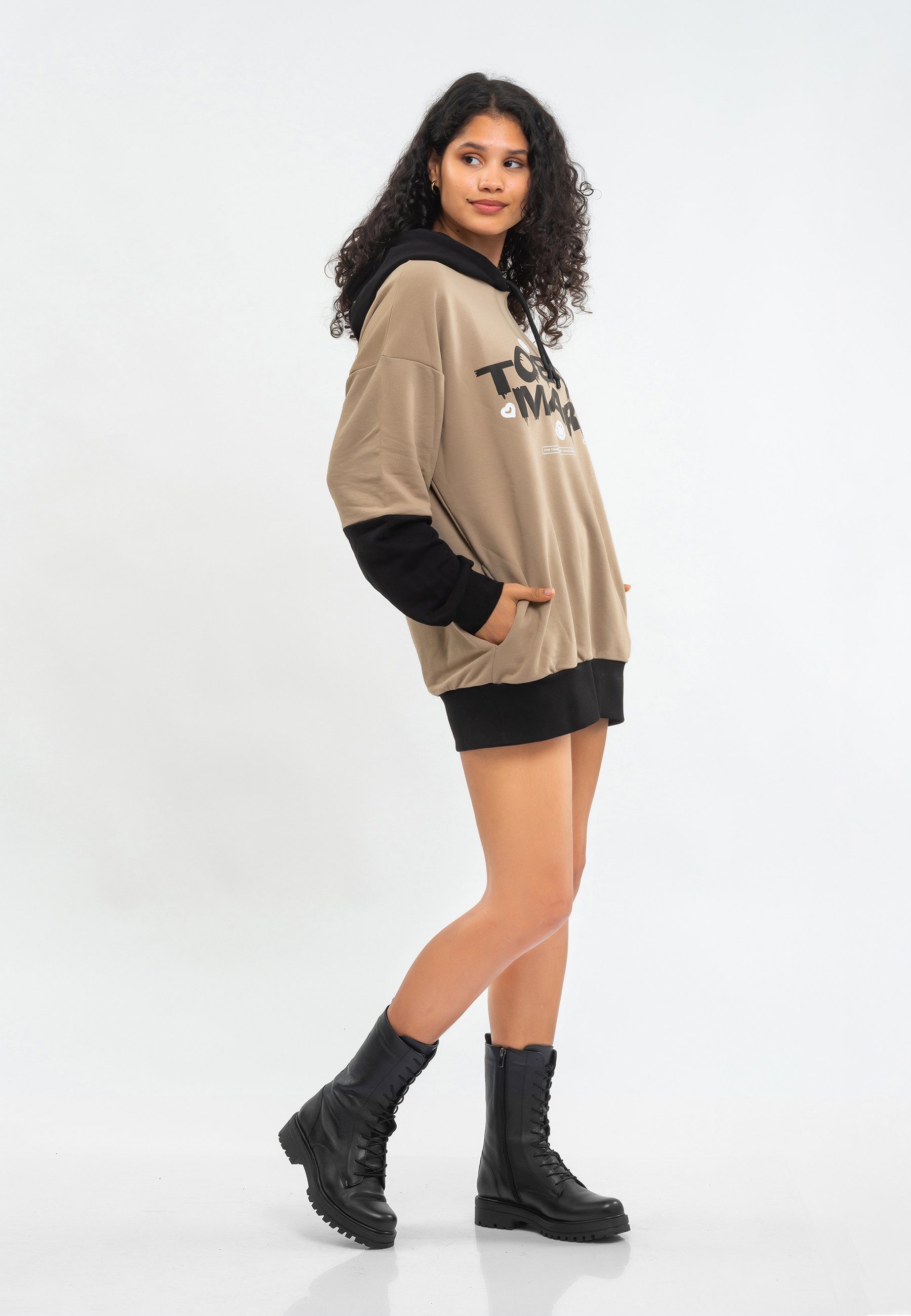 Tom Barron Kapuzensweatshirt WOMEN OVERSIZE FIT TUNIC SWEATSHIRT
