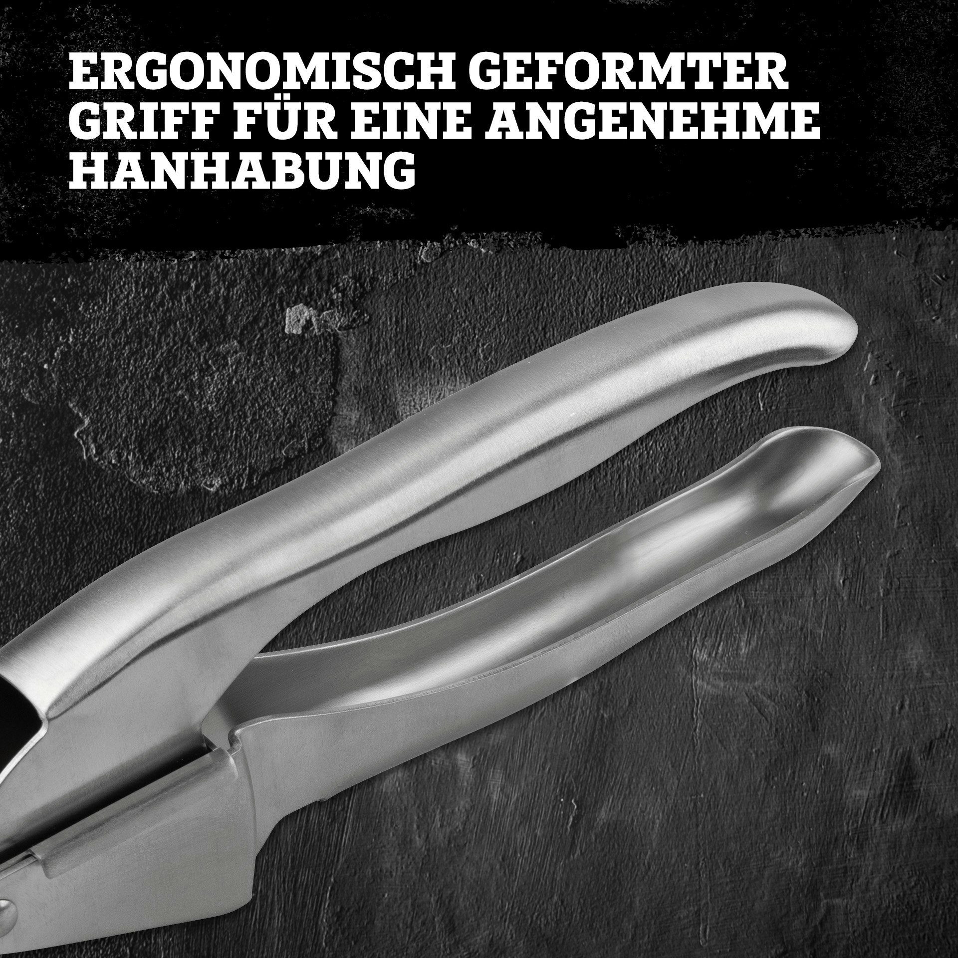 FMprofessional Knoblauchpresse Edelstahl, Knoblauchzerkleinerer, Küchenhelfer