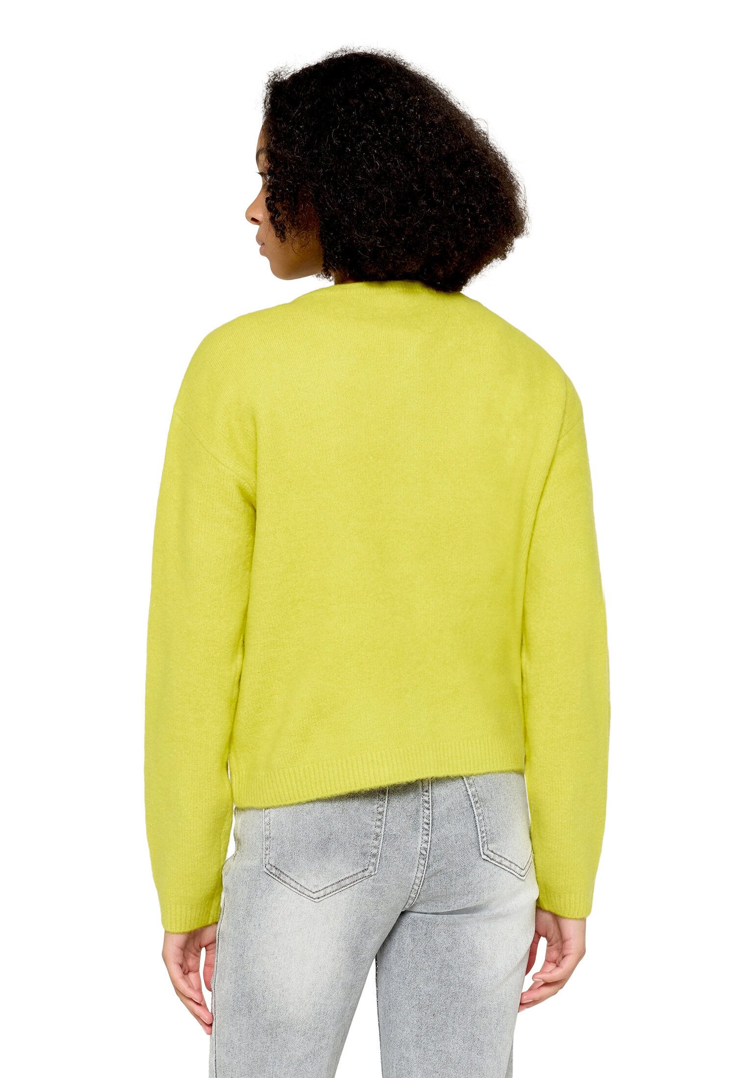 Cartoon Strickjacke Damen mit Rundhalsausschnitt (1-tlg)