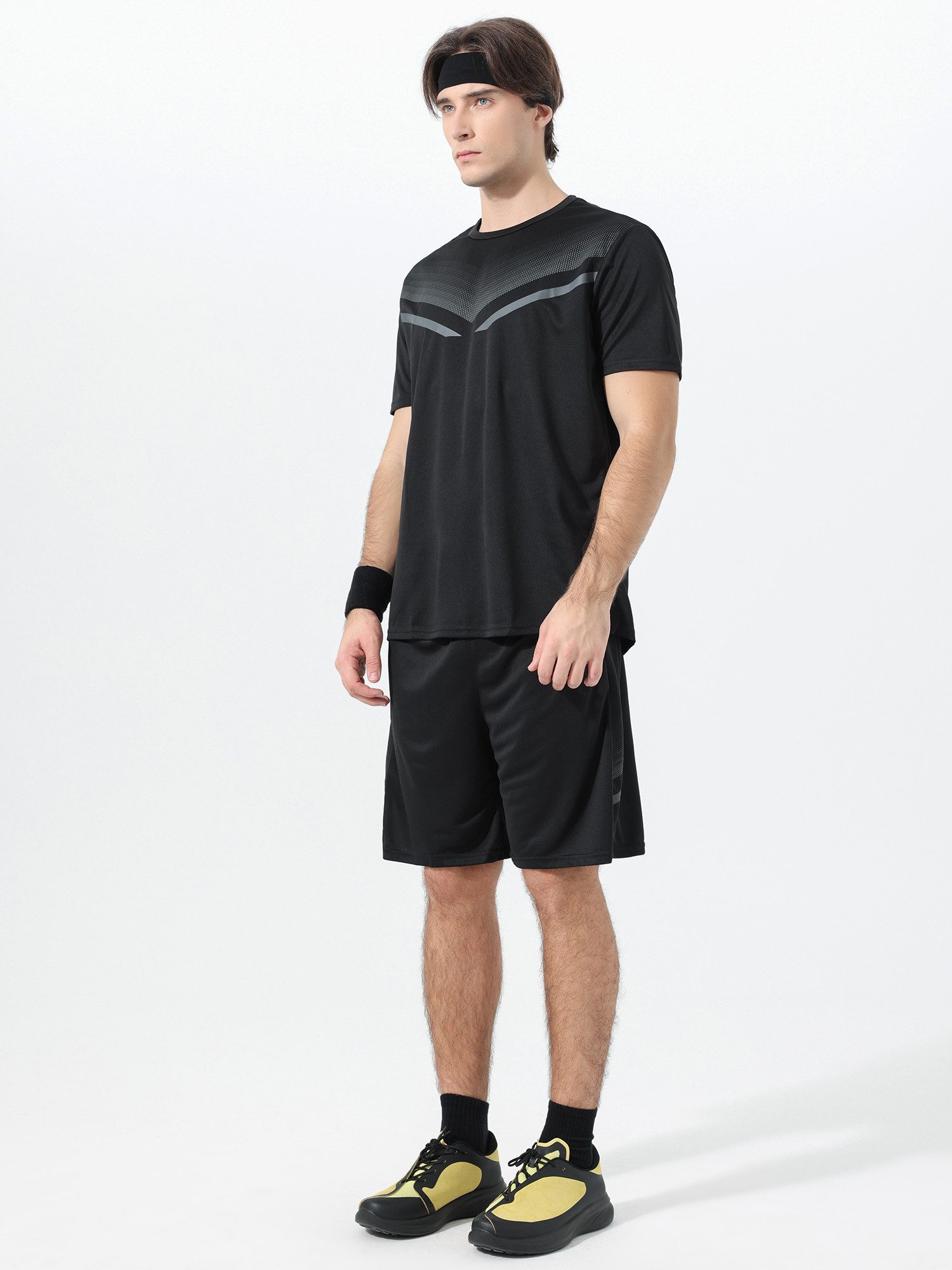 YOUTHUP Sportanzug, Trainingsanzug Herren Set T-Shirt und Kurze Hose Bequeme Passform
