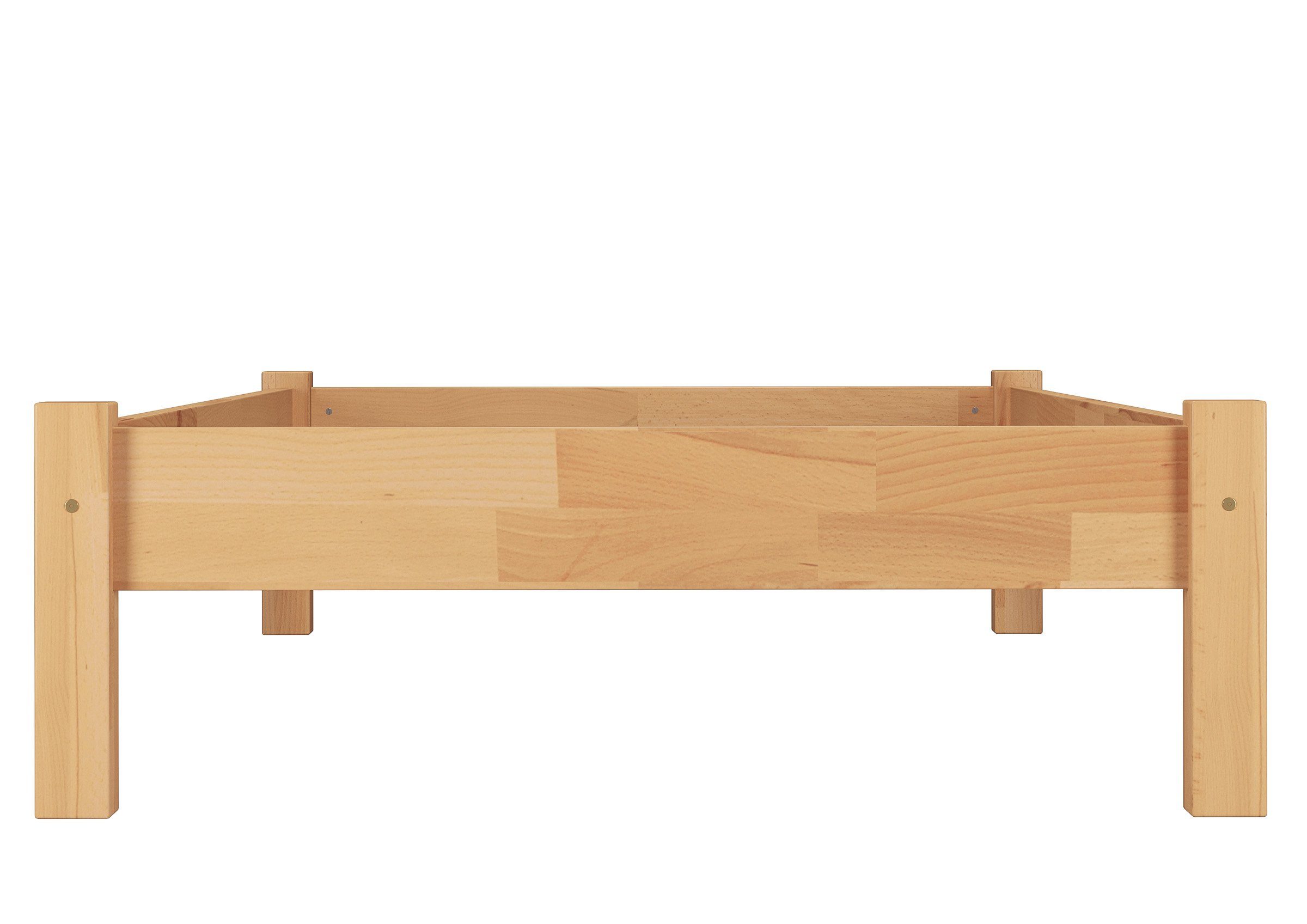 mit und Buchefarblos 100x200 Einzelbett Buche ERST-HOLZ Matratze, lackiert Bettenset Federleisten Bett