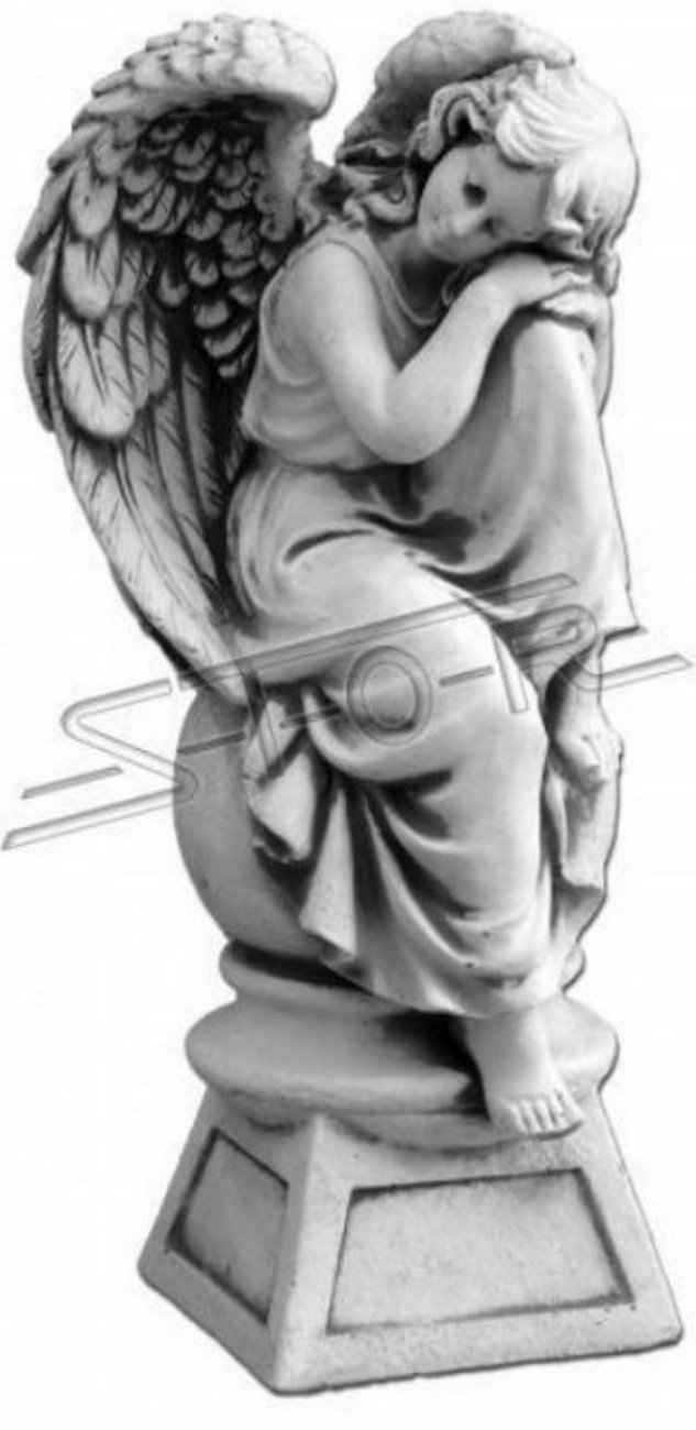 JVmoebel Engelfigur Grabschmuck Grab Stein Engel Skulptur Gott Heilig 42cm S101213 (1 St., 1x nur Engelfigur), Made in Europa