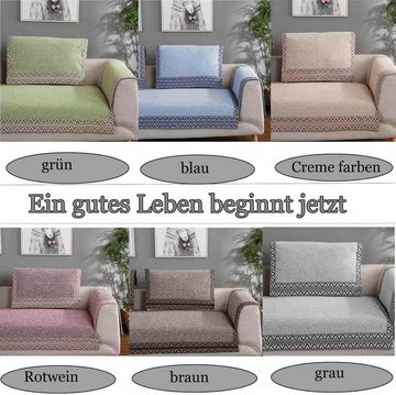 Sofahusse Sofabezug Antirutsch Couchbezug Sofaschutz Baumwolle Beige, UE Stock