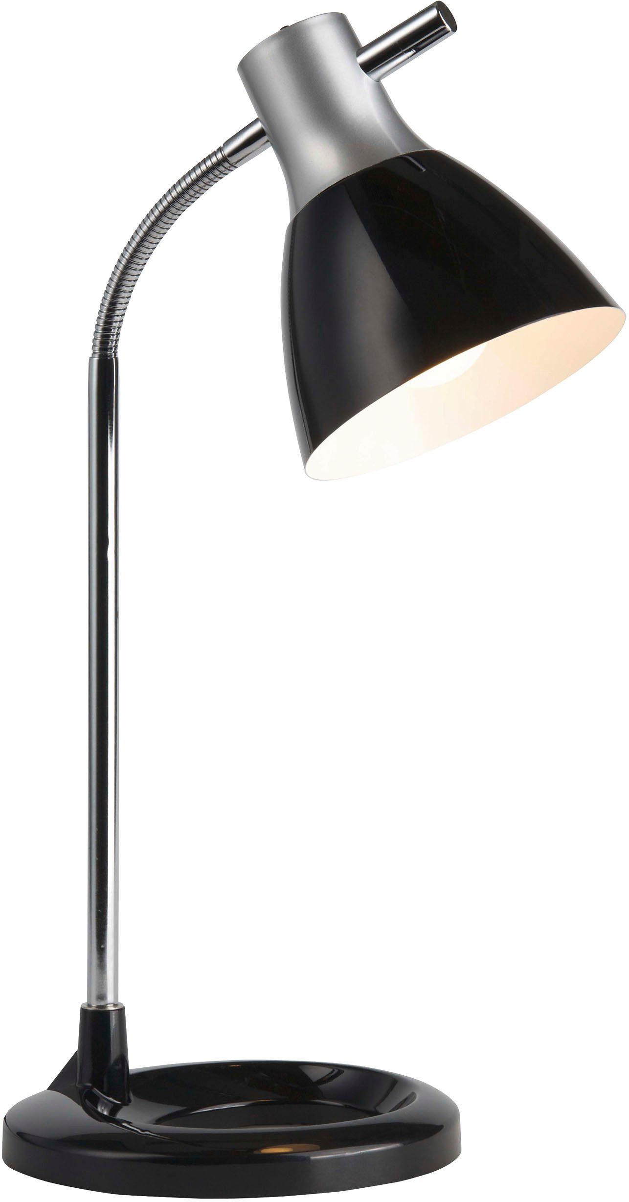 Brilliant Tischleuchte Jan, Lampe Jan 1x A60, geeignet jede für, 40W, Wohnung Tischleuchte silber/schwarz Beleuchtung für passend E27