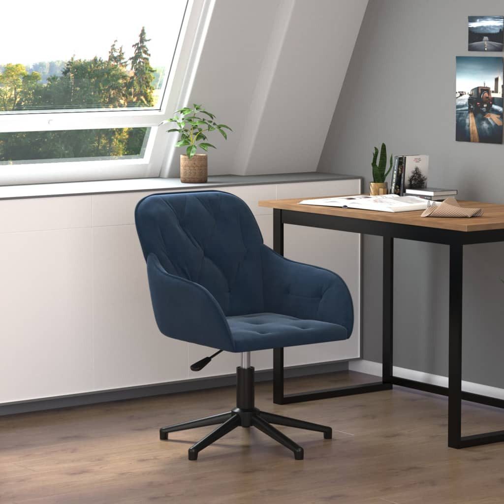 furnicato Bürostuhl 56 x 61,5 x (72-80) cm Blau (1 St), Höhenverstellbarer Schreibtischstuhl mit 360 Grad Drehfunktion