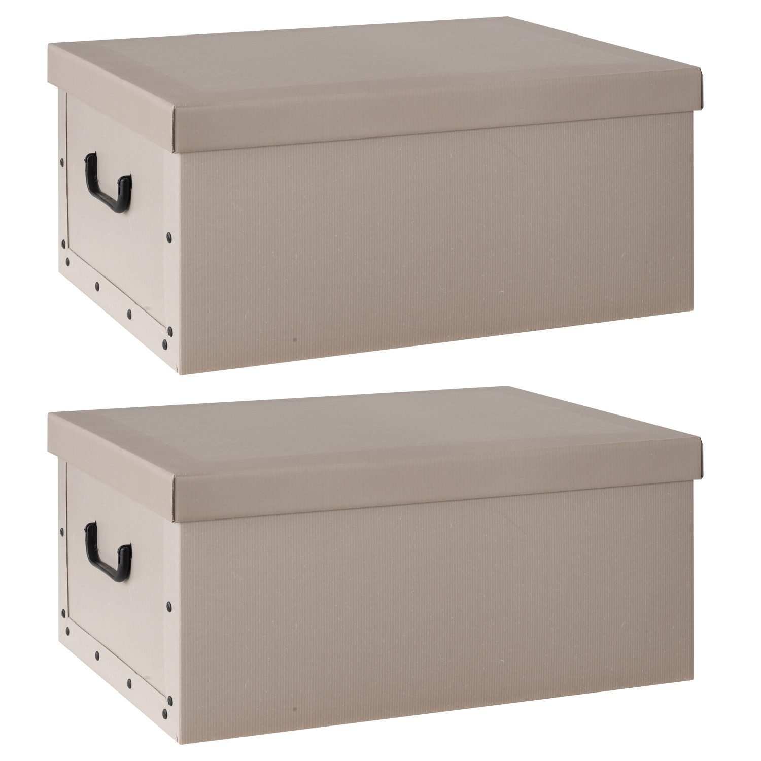 Home4You Aufbewahrungsbox Aufbewahrungsboxen 2er Set, Beige, günstig online kaufen