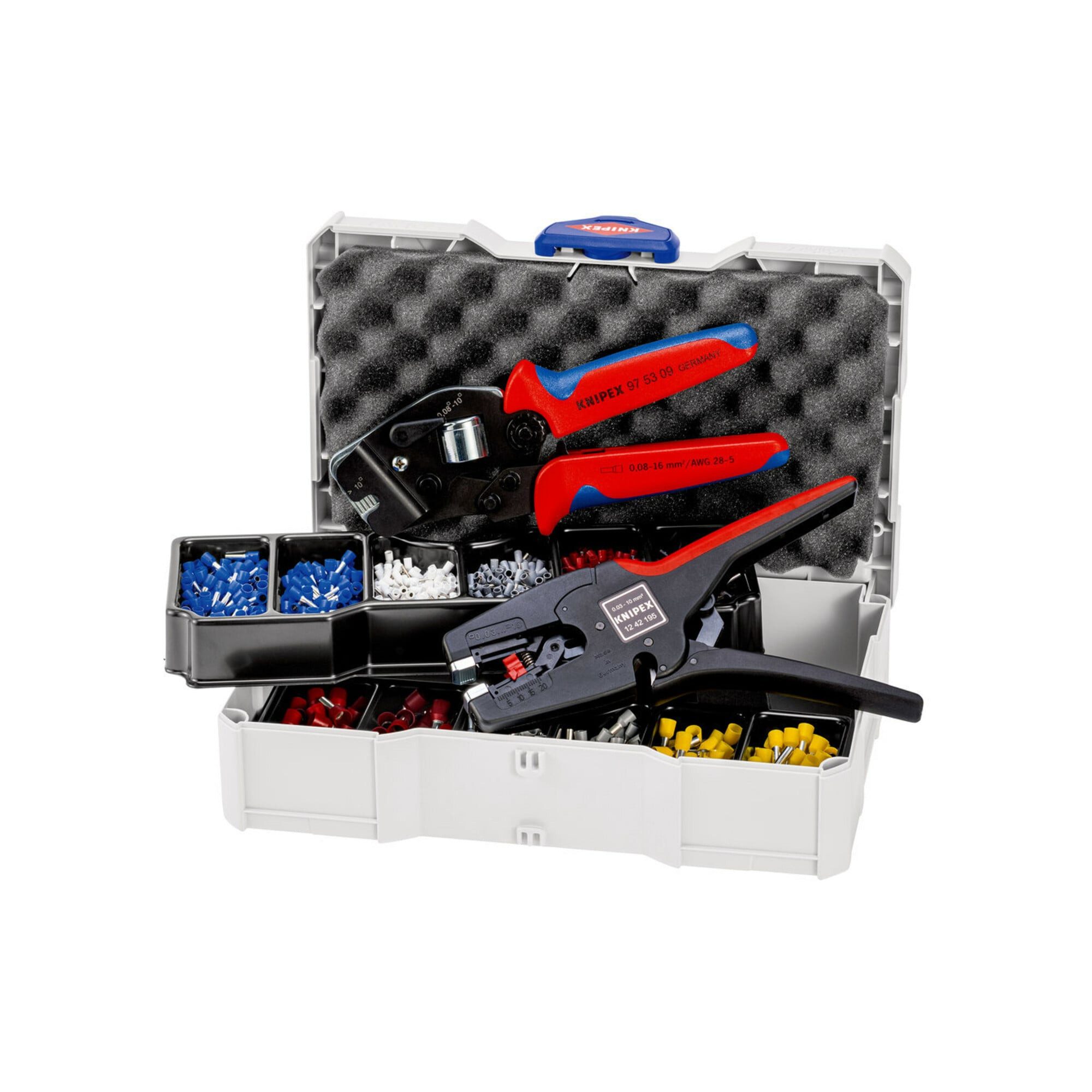 Knipex Crimpzange KNIPEX 97 90 17 Crimp-Sortiment für Aderendhülsen 1 x 12 42 195, 1 x 9