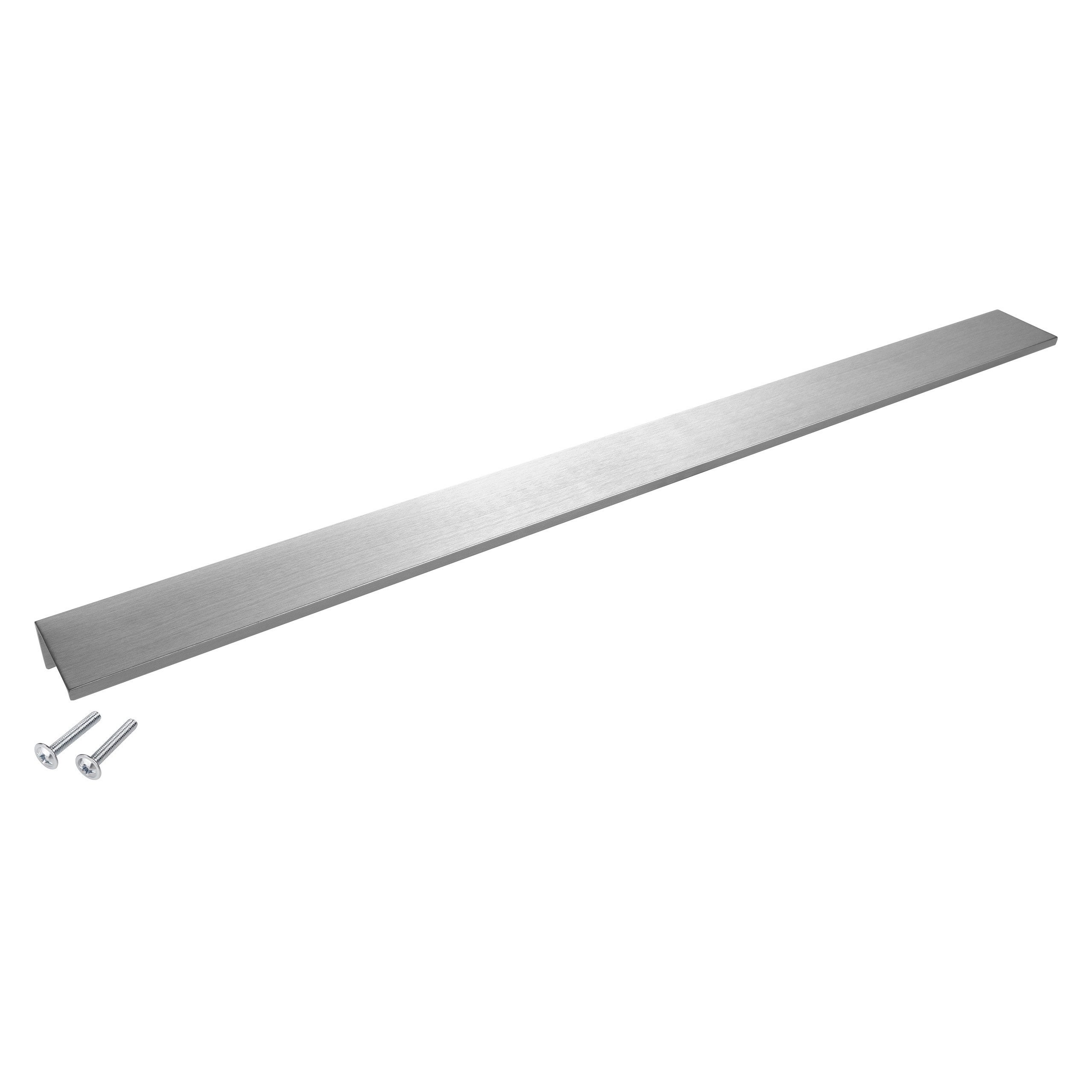SO-TECH® Möbelgriff SEARL, Aluminium, schwarz oder Edelstahloptik, 480 mm, Edelstahloptik gebürstet