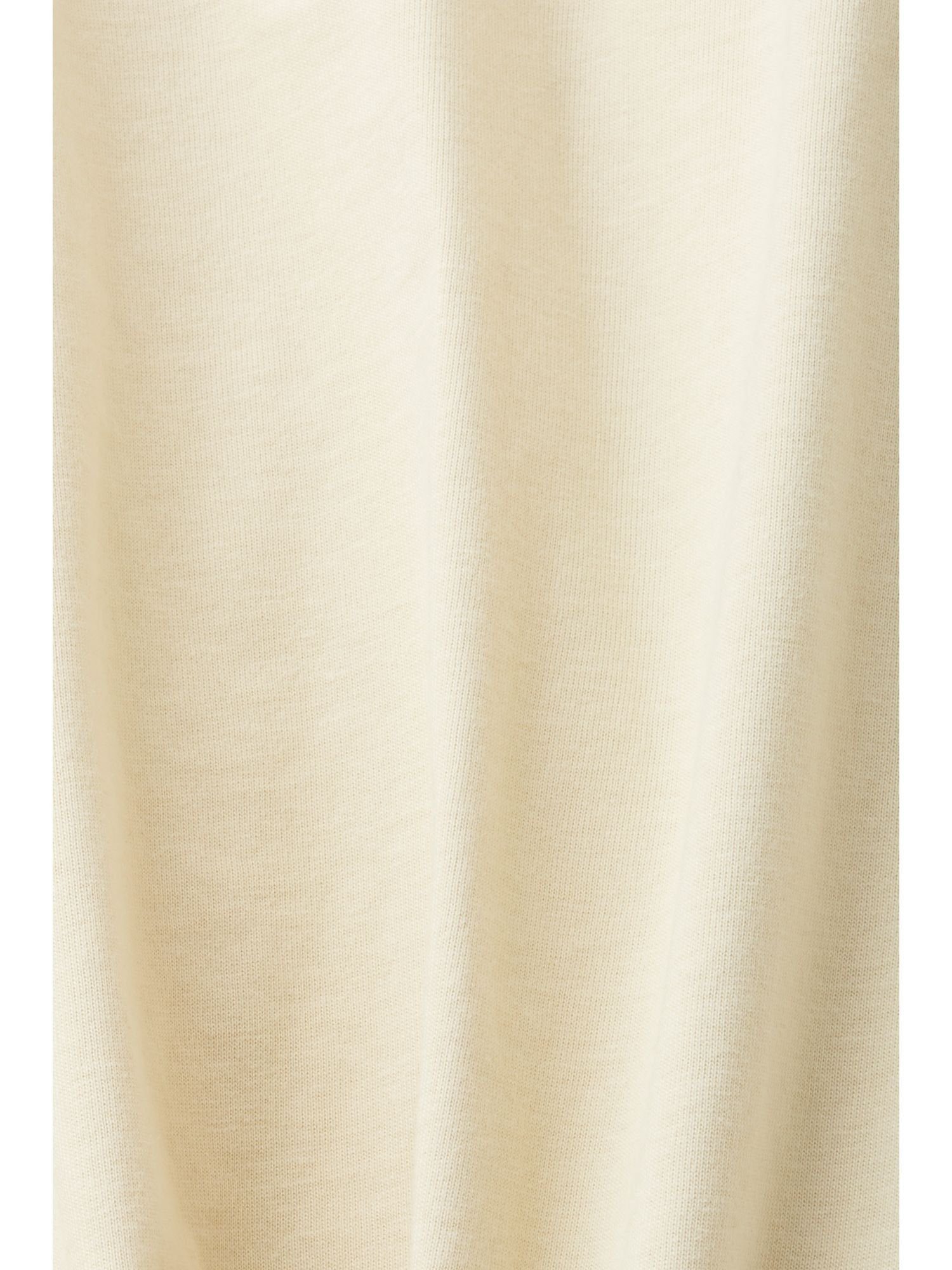 mit Retro-T-Shirt (1-tlg) Logo Langarmshirt BEIGE Baumwolle aus Esprit