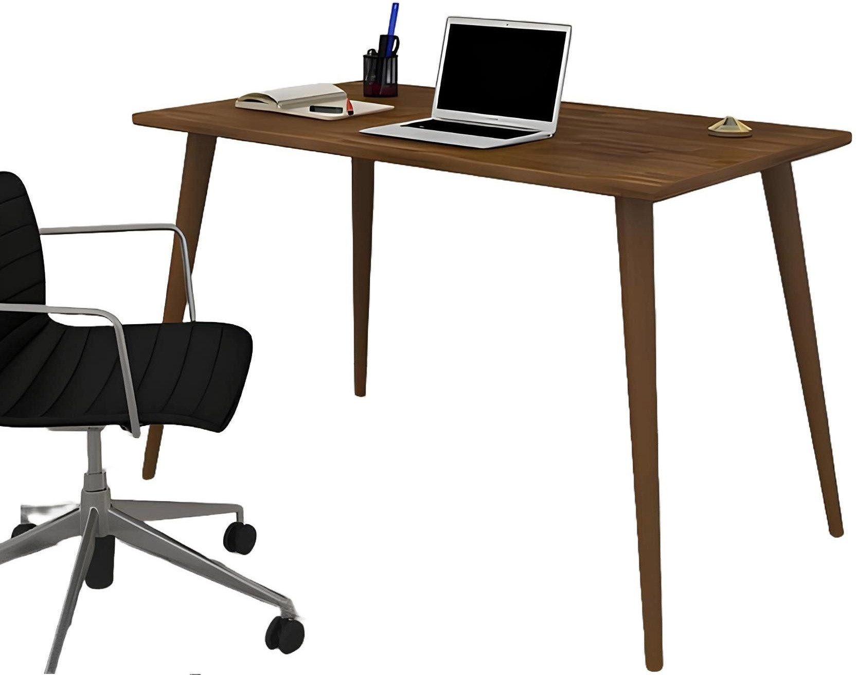 Xlmoebel Schreibtisch Designer Schreibtisch in dunkelbrauner Loft-Optik - Robuste Büromöbel (Schreibtisch), Hergestellt in Europa