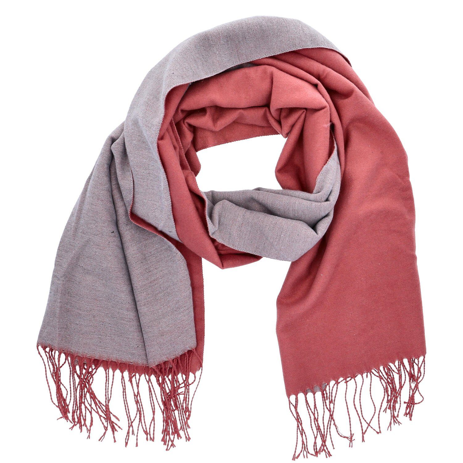 Antonio Strickschal Antonio Damen Schal soft Cashmera lachs/grau